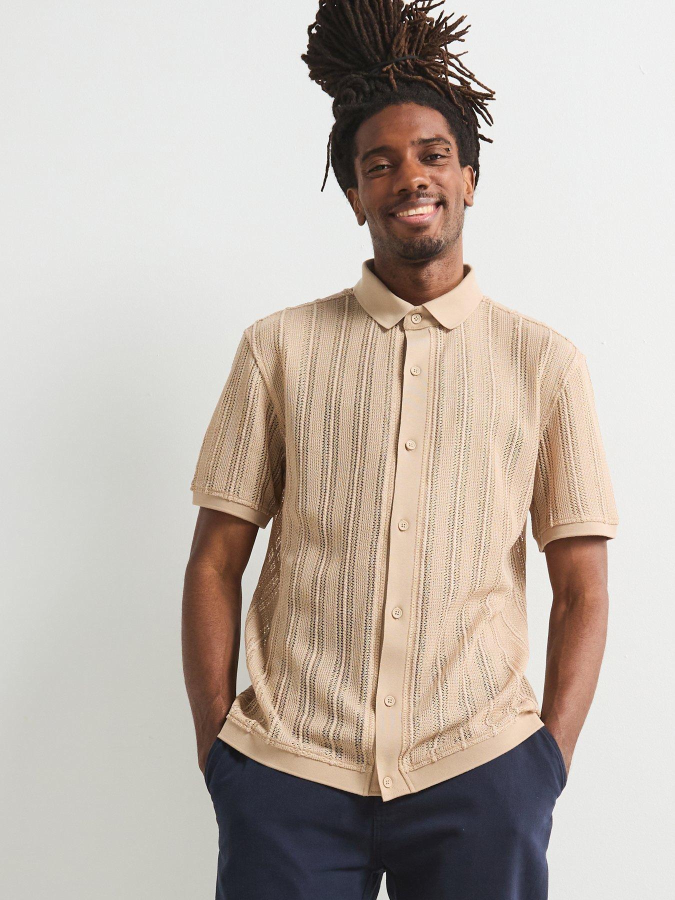 undefined Crochet Shirt - Beige