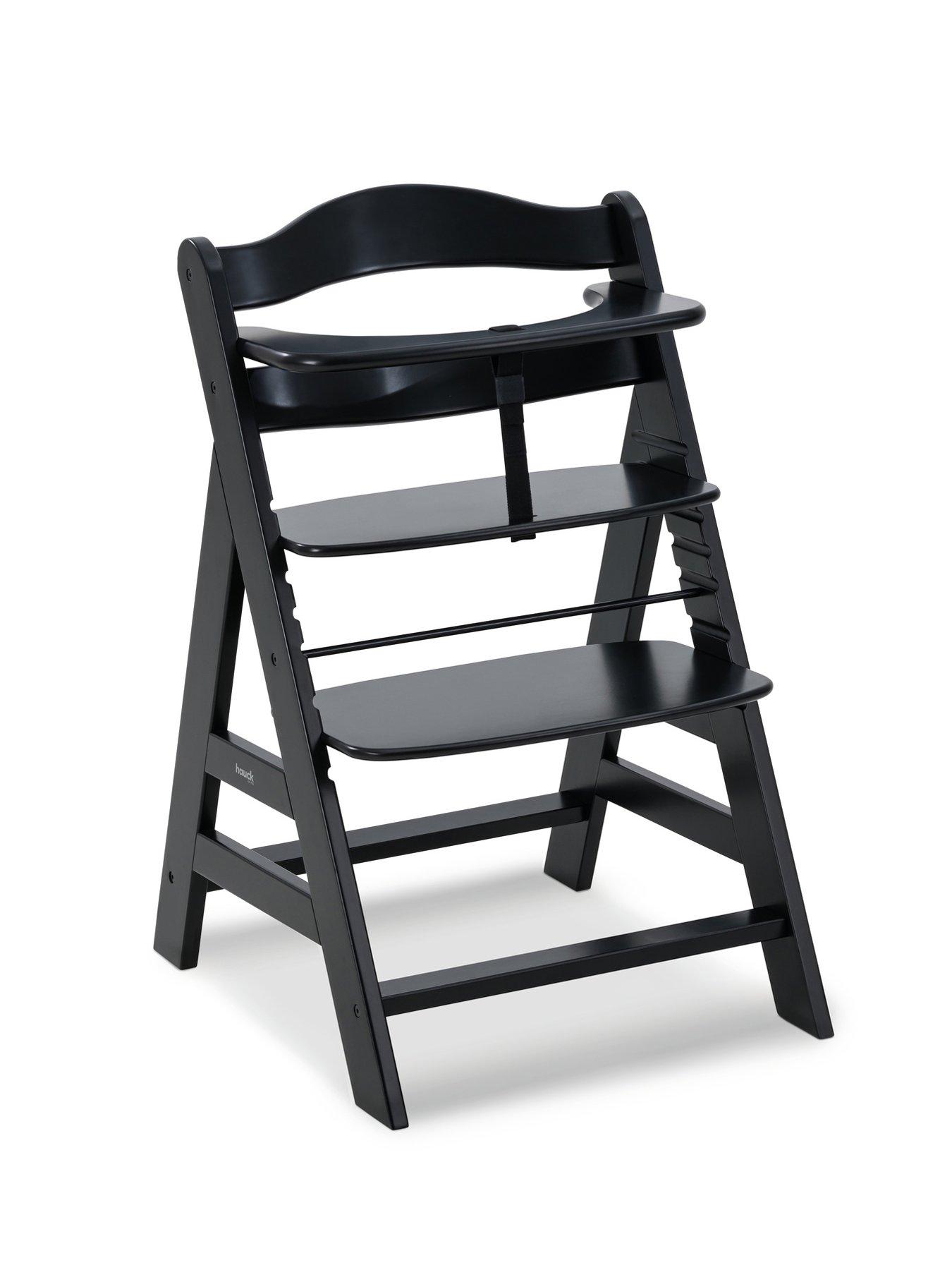 Product photograph of Hauck Alpha Wooden Highchair - Black from very.co.uk