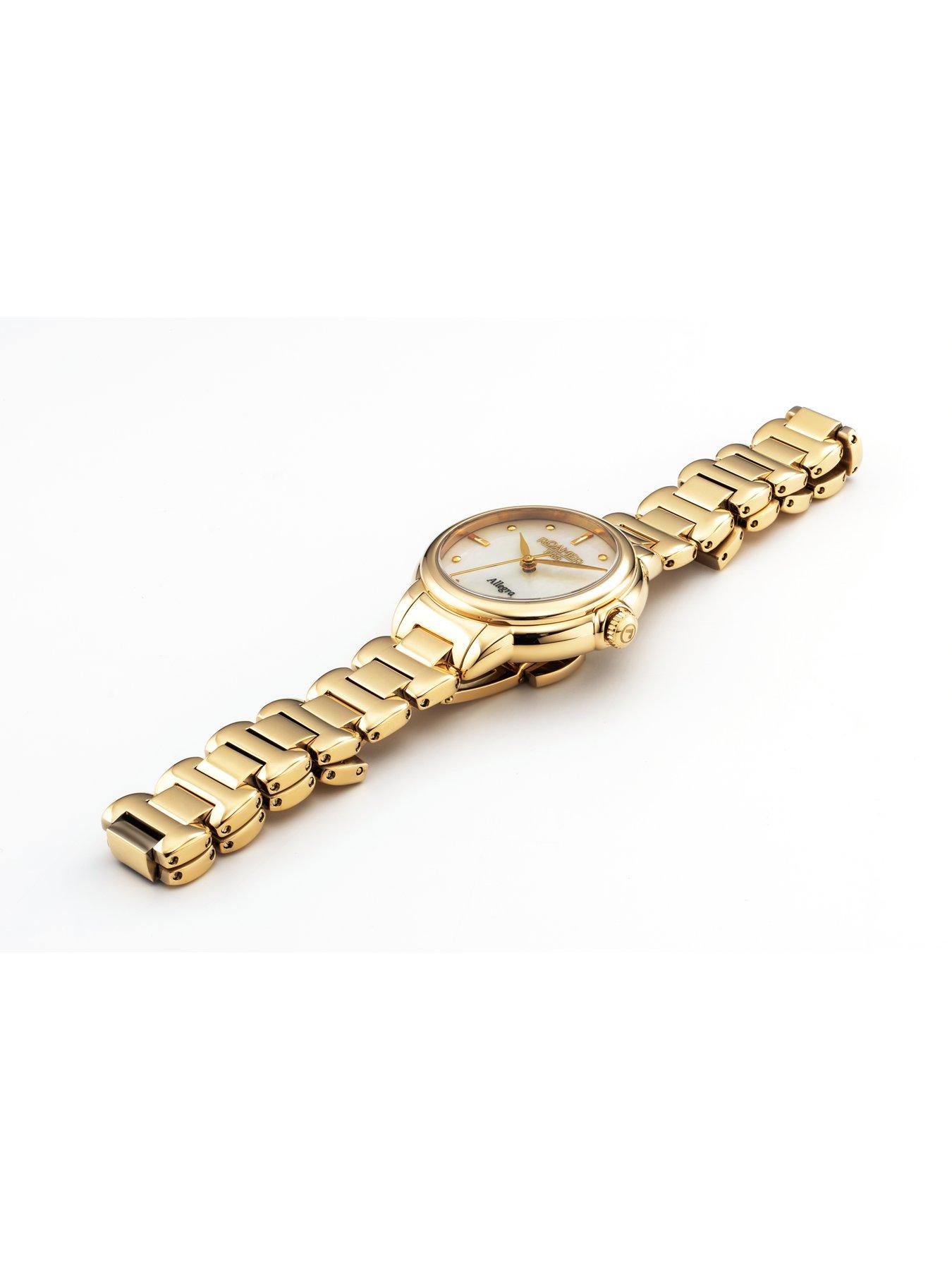 Image 3 of 4 of Roamer of Switzerland Swiss Made Allegra Ladies Watch with White MOP Dial in a Gold IP Case and Bracelet