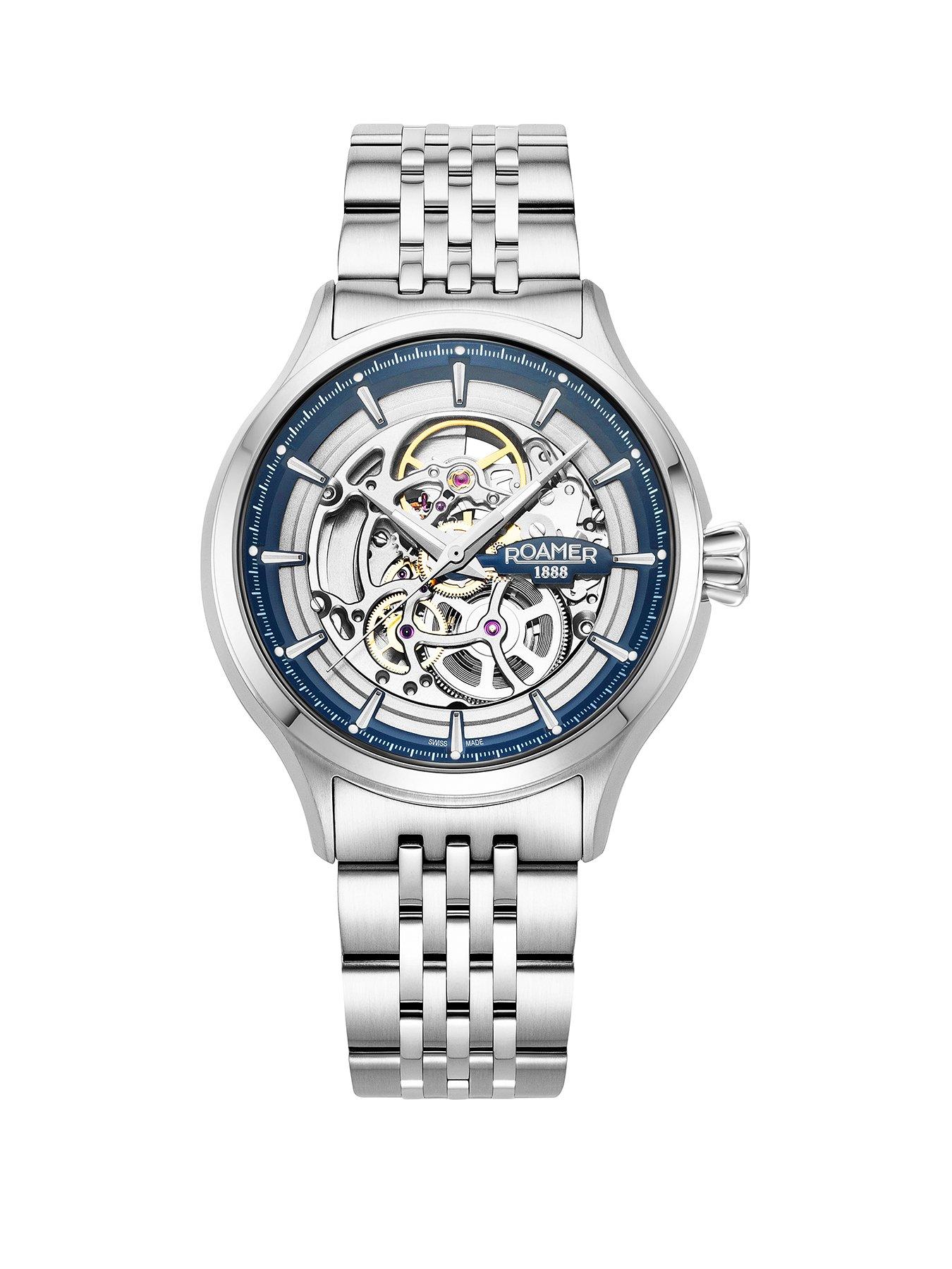 Roamer of Switzerland Swiss-Made Competence Skeleton IV Automatic Watch with Stainless Steel Case and Bracelet