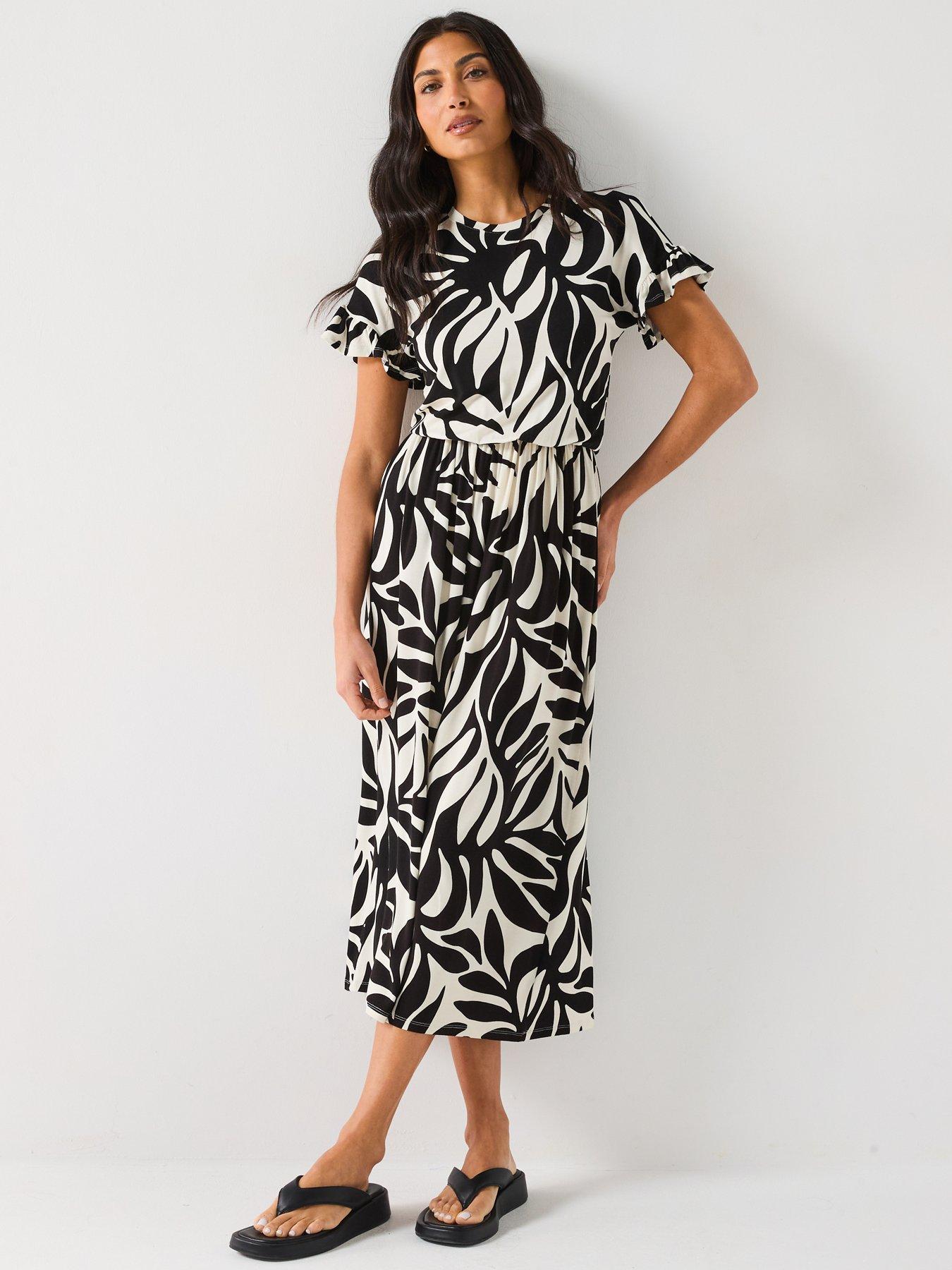 Image 1 of 6 of V by Very Frill Sleeve Midaxi