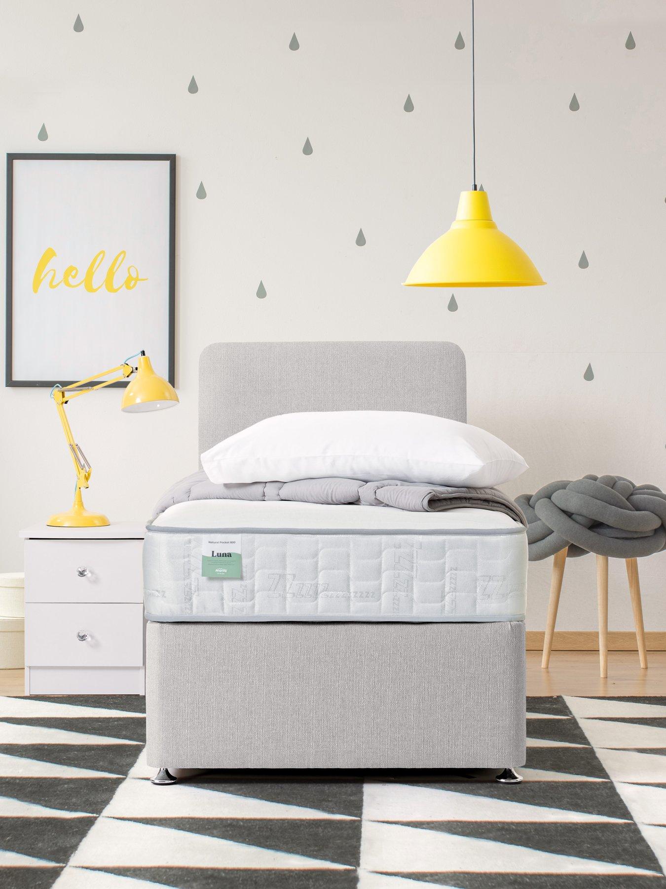 Product photograph of Airsprung Luna 800 Pocket Natural Kids Mattress from very.co.uk