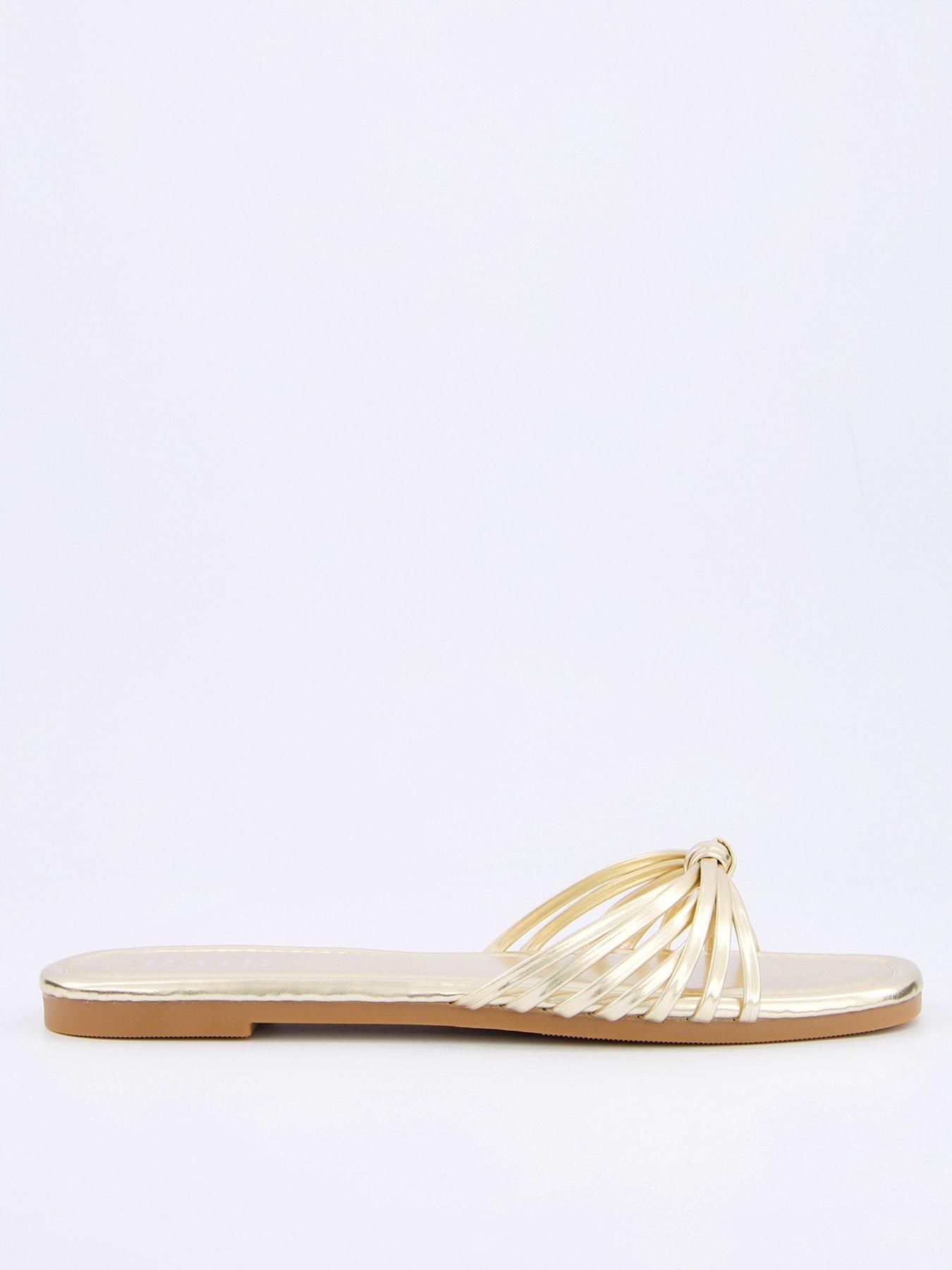 Image 2 of 6 of Raid Wide Fit Bella Sandals - Flat - Gold
