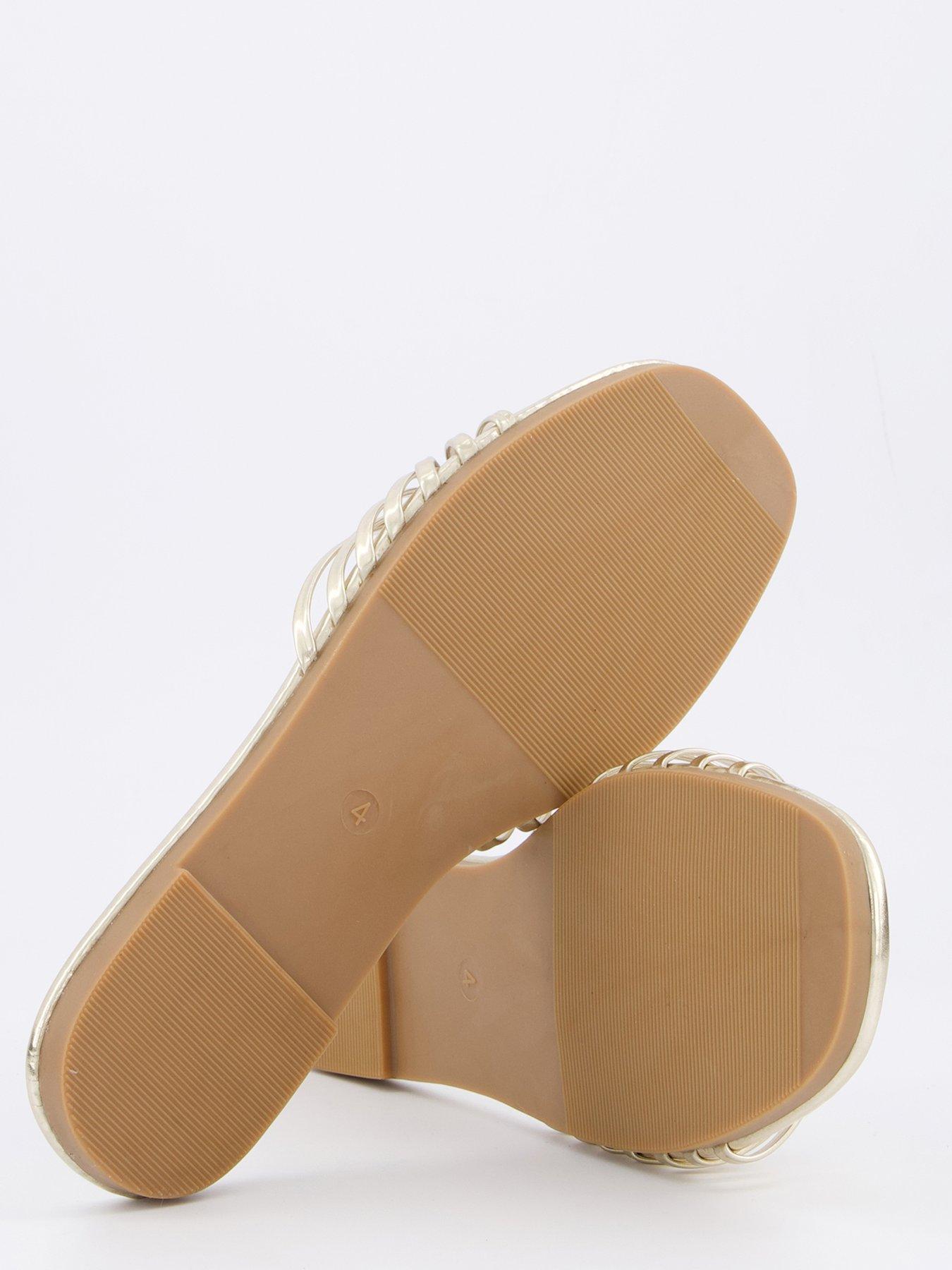 Image 4 of 6 of Raid Wide Fit Bella Sandals - Flat - Gold