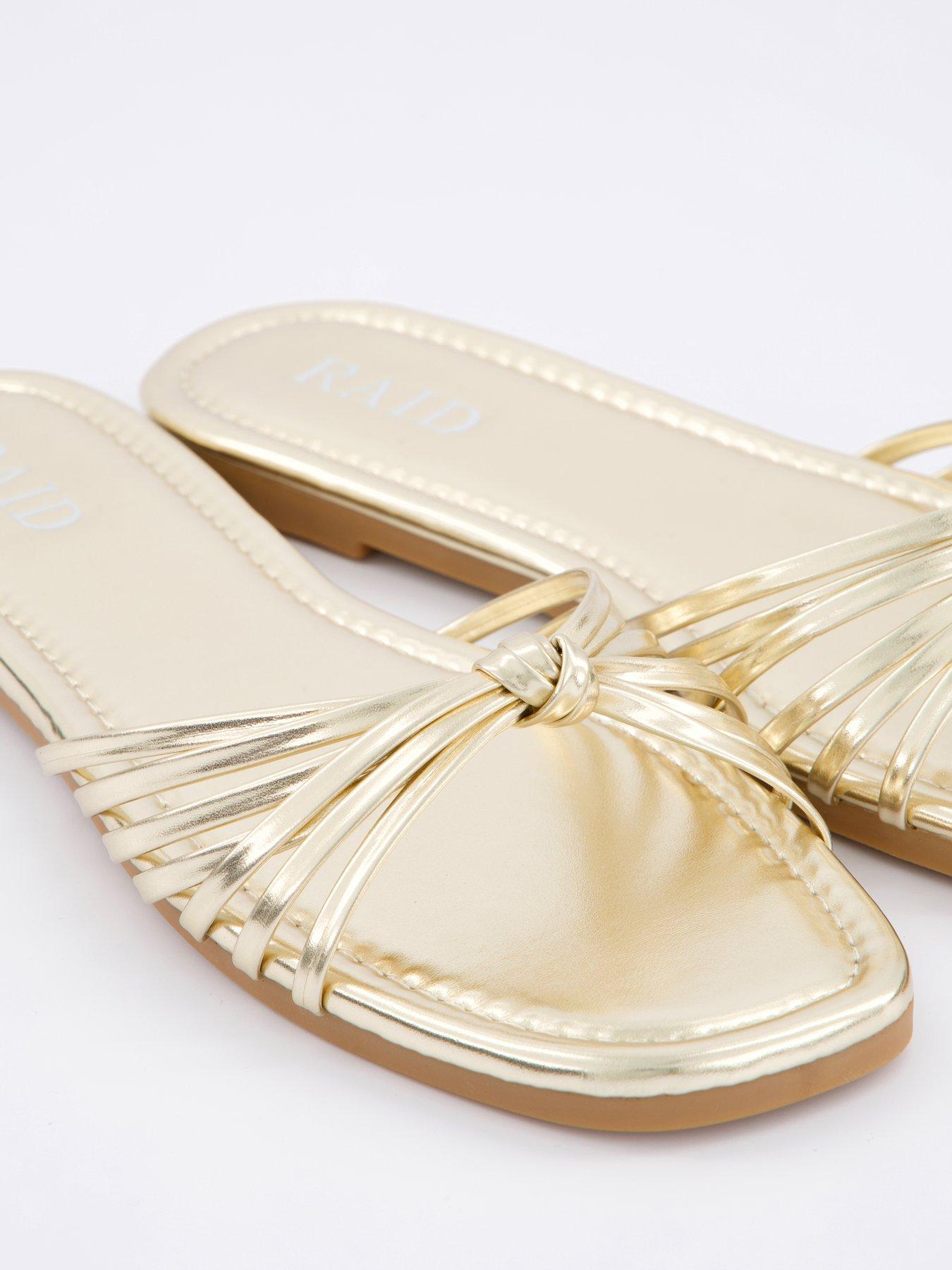Image 5 of 6 of Raid Wide Fit Bella Sandals - Flat - Gold