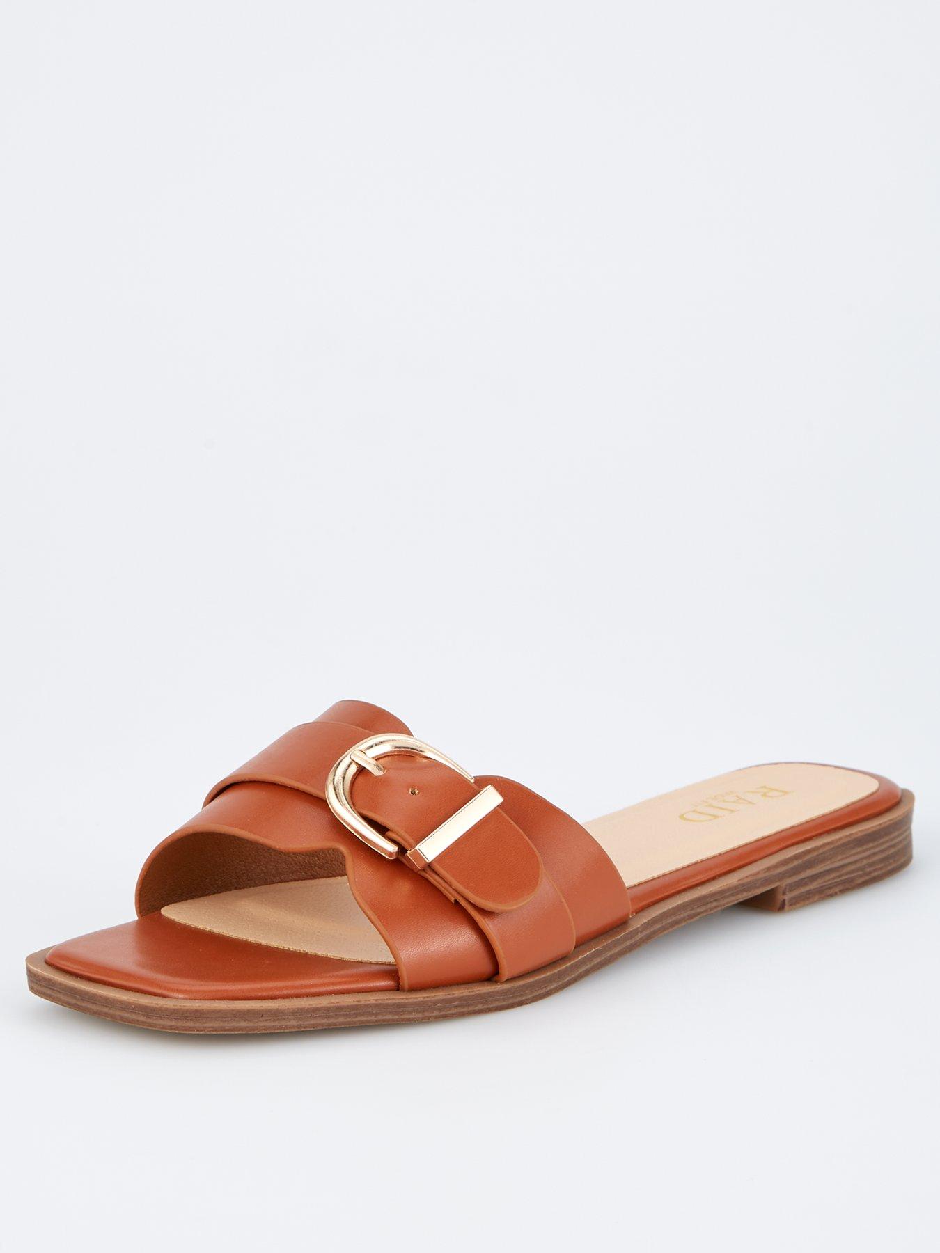 Image 1 of 7 of Raid Wide Fit Nikola Sandals - Flat - Tan