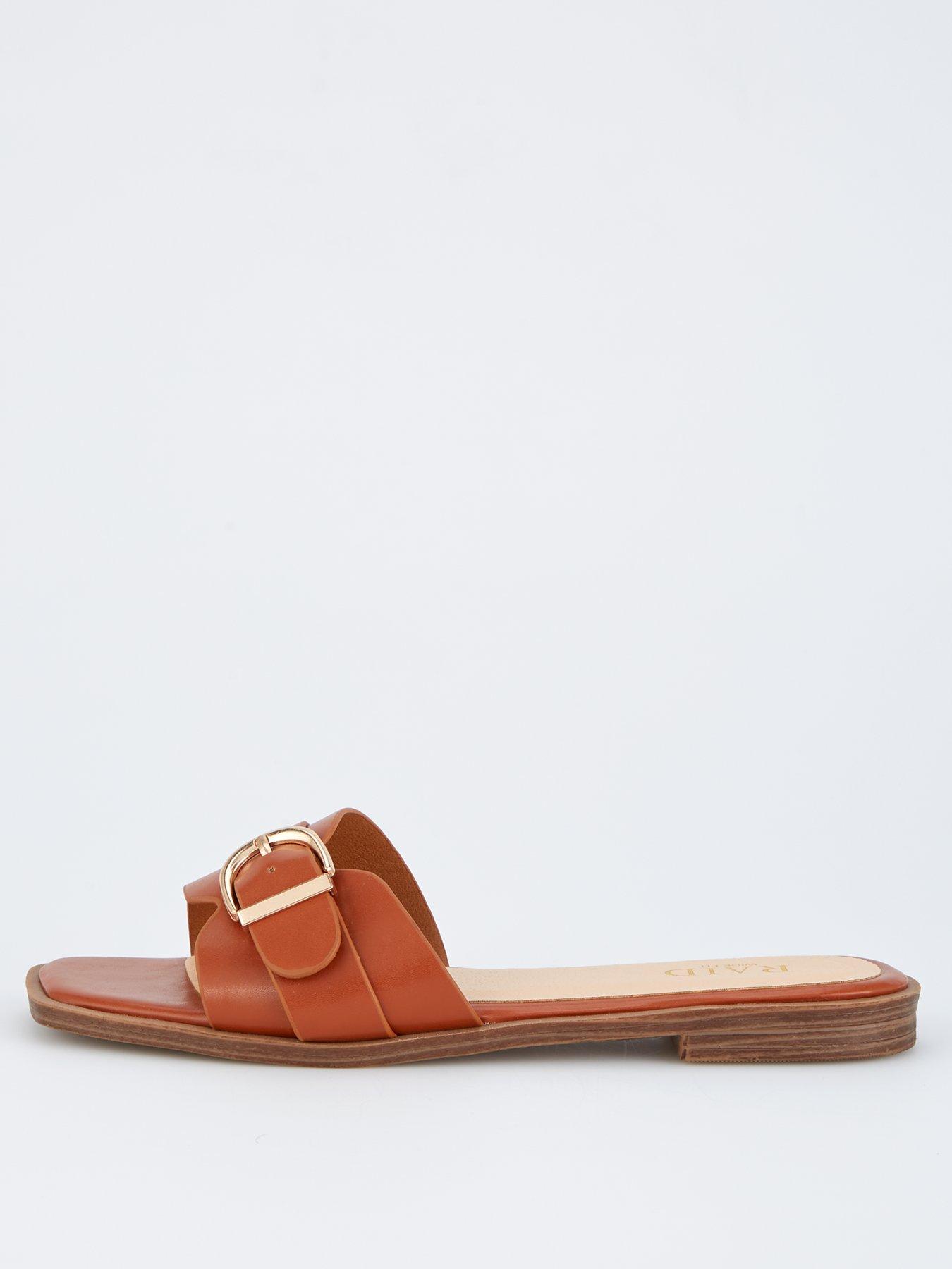 Image 2 of 7 of Raid Wide Fit Nikola Sandals - Flat - Tan