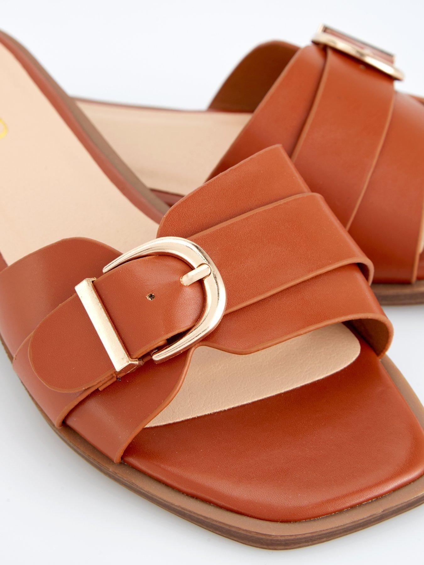 Image 6 of 7 of Raid Wide Fit Nikola Sandals - Flat - Tan
