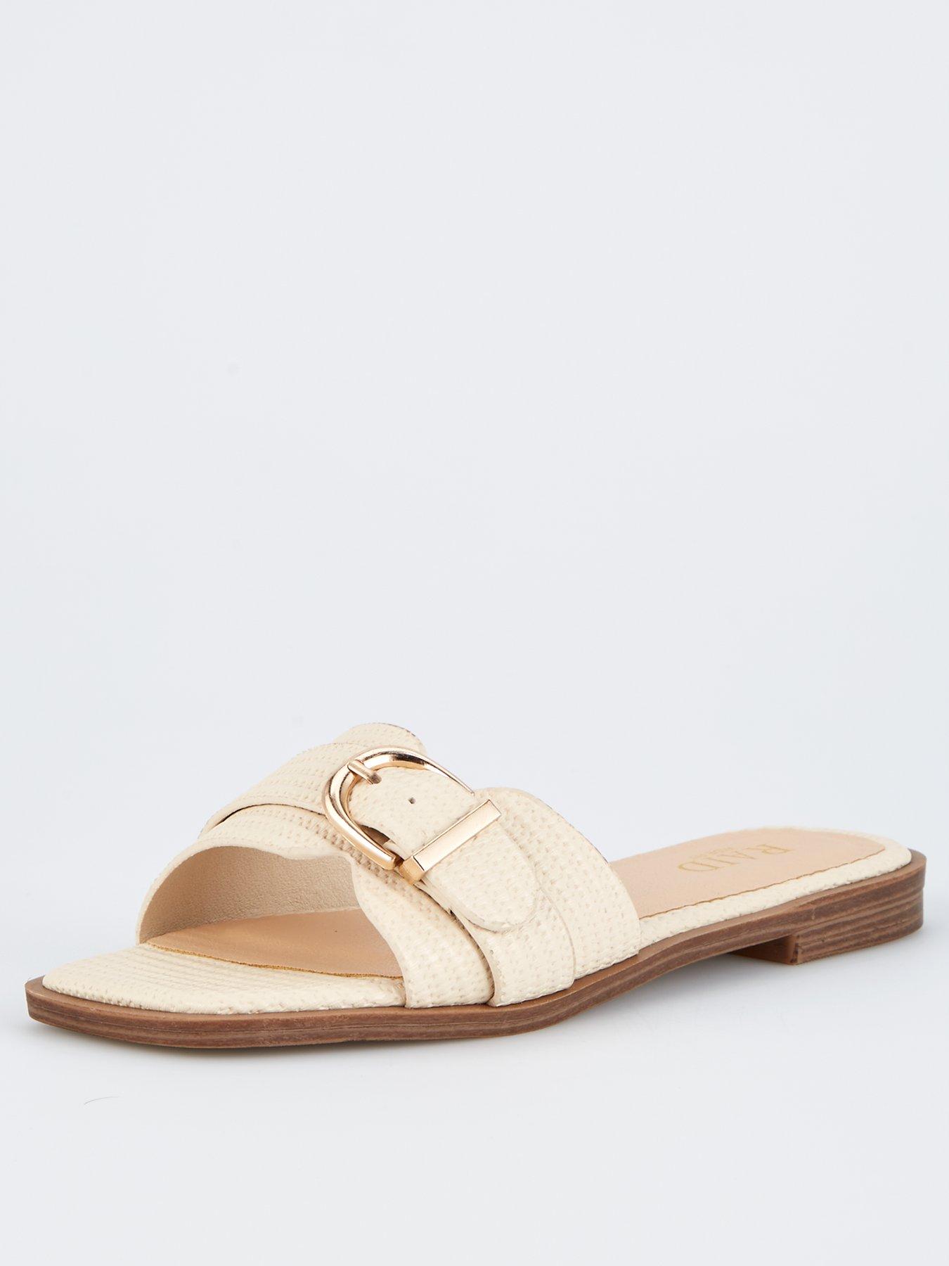 undefined Wide Fit Nikola Sandals - Flat - Natural Raffia