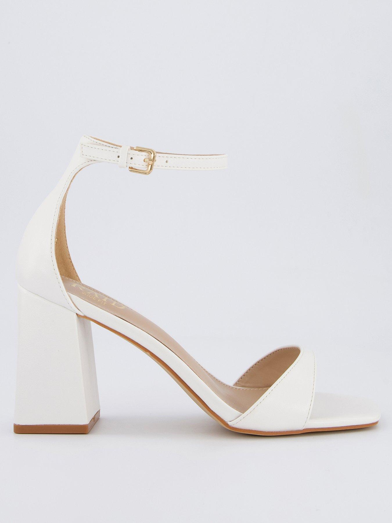 undefined Wide Fit Niya Sandals - Heel - White