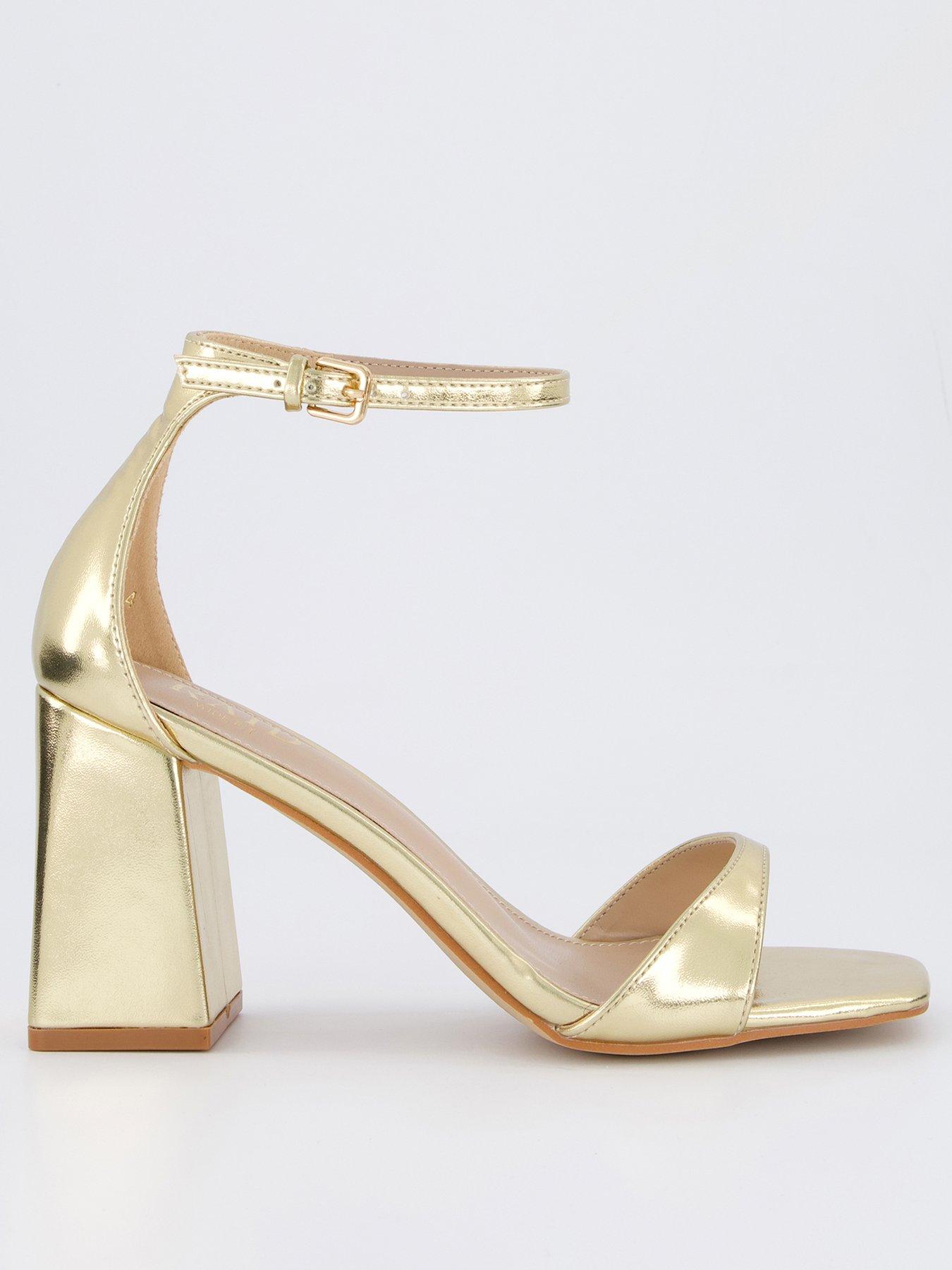 Image 1 of 6 of Raid Wide Fit Niya Sandals - Heel - Gold