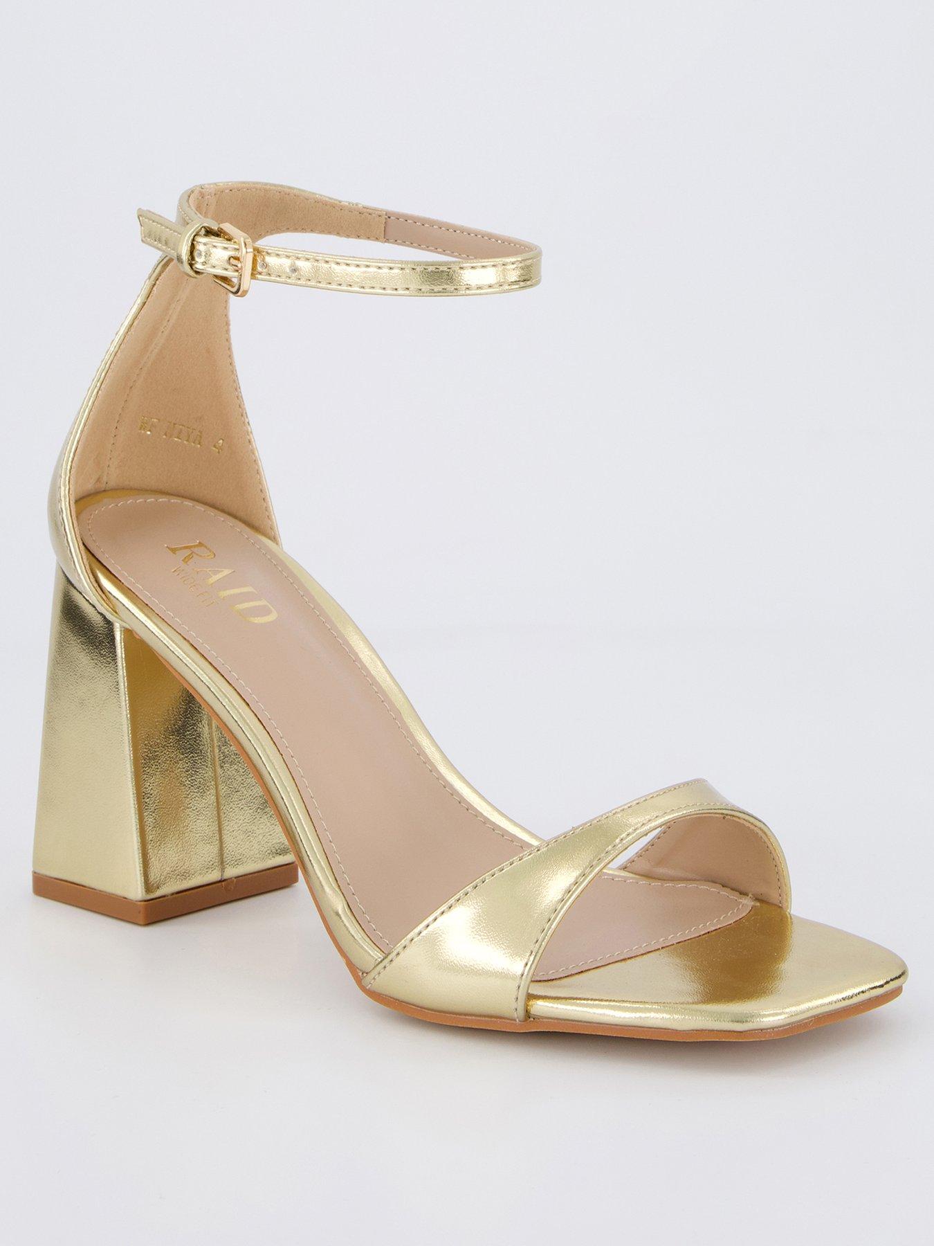 Image 2 of 6 of Raid Wide Fit Niya Sandals - Heel - Gold