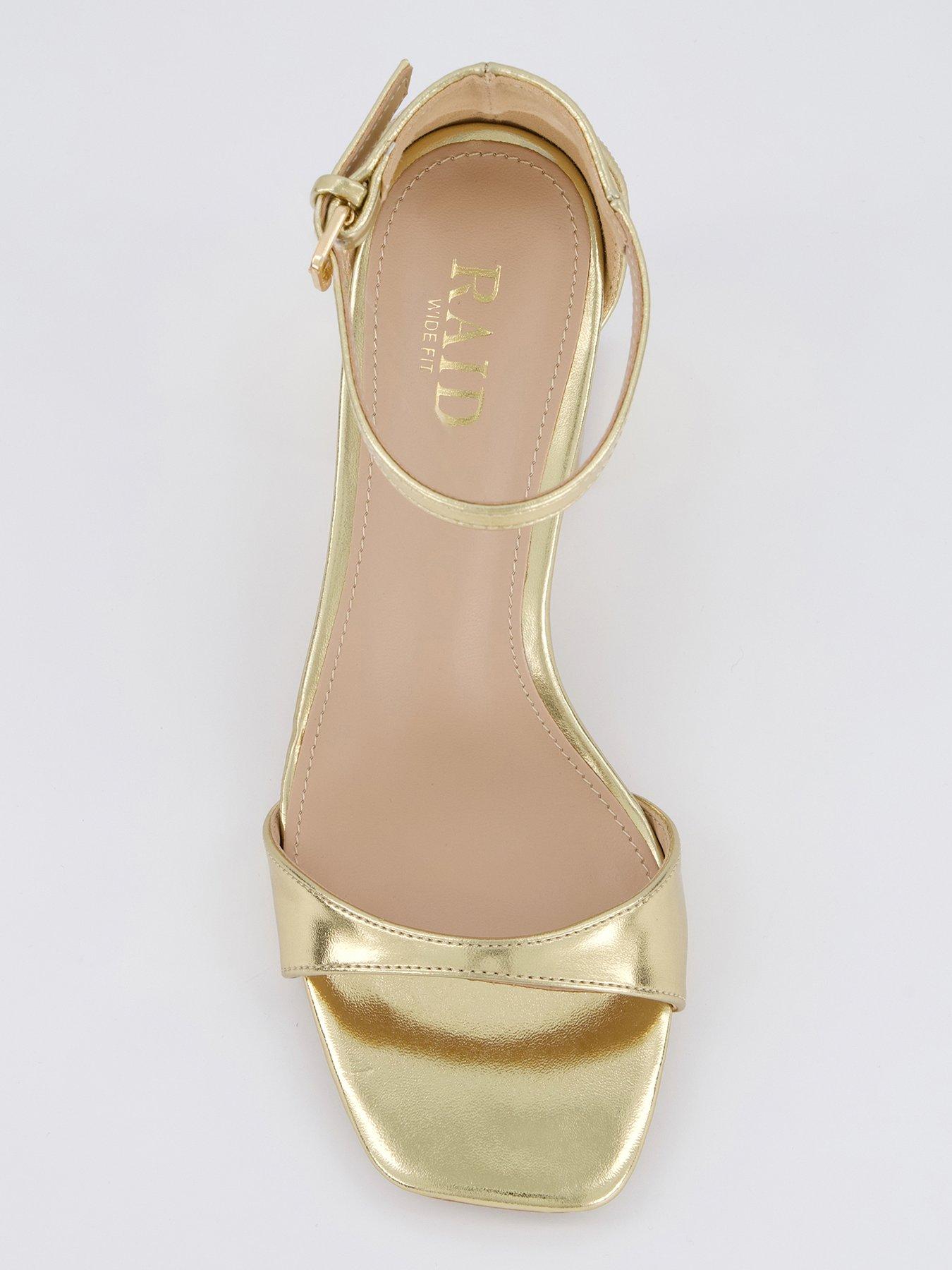 Image 3 of 6 of Raid Wide Fit Niya Sandals - Heel - Gold