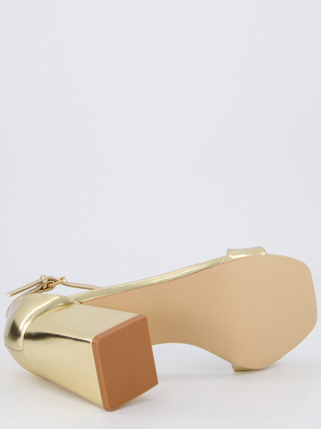Image 4 of 6 of Raid Wide Fit Niya Sandals - Heel - Gold
