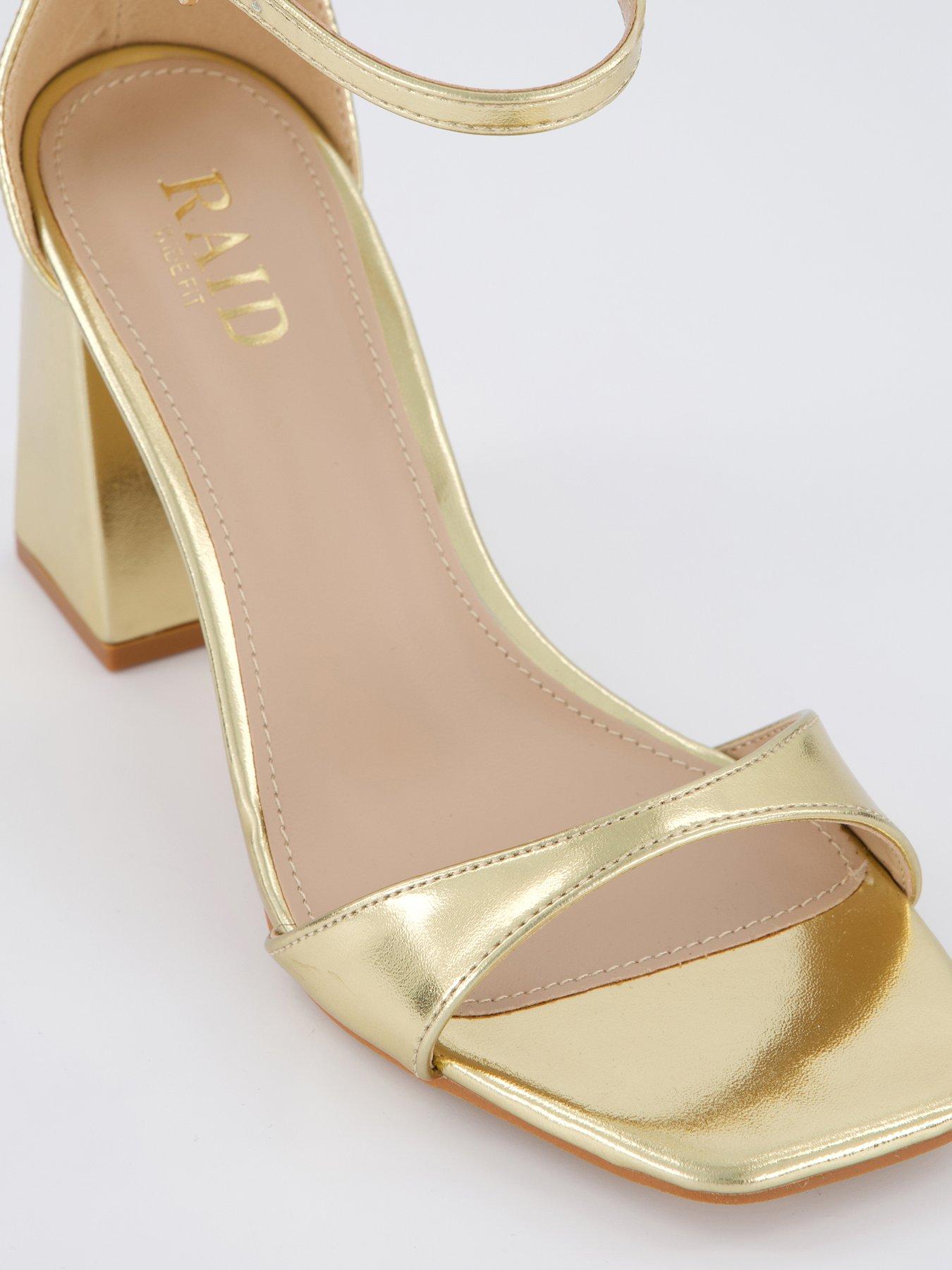 Image 5 of 6 of Raid Wide Fit Niya Sandals - Heel - Gold