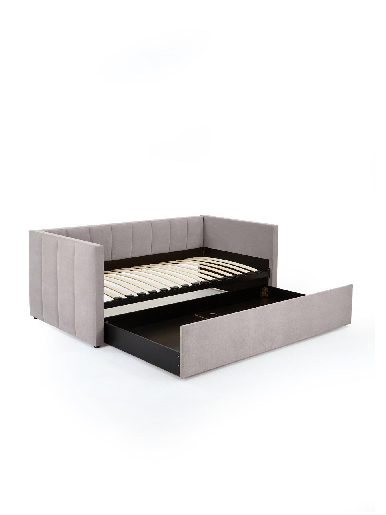 Image 4 of 7 of The Very Collection York Day Bed with Trundle Under Bed with Mattress Options (Buy &amp; SAVE!) - Grey