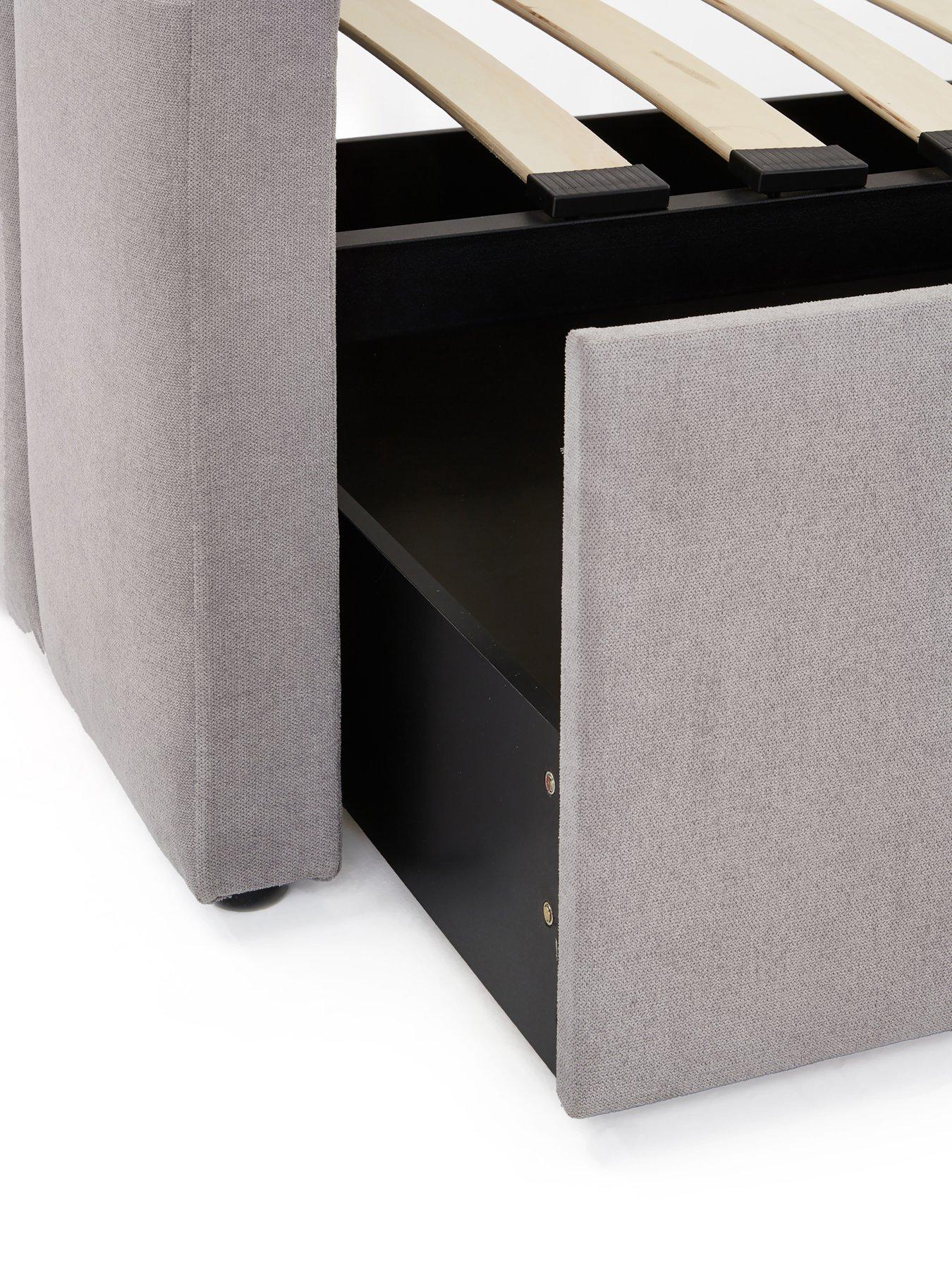 Image 6 of 7 of The Very Collection York Day Bed with Trundle Under Bed with Mattress Options (Buy &amp; SAVE!) - Grey