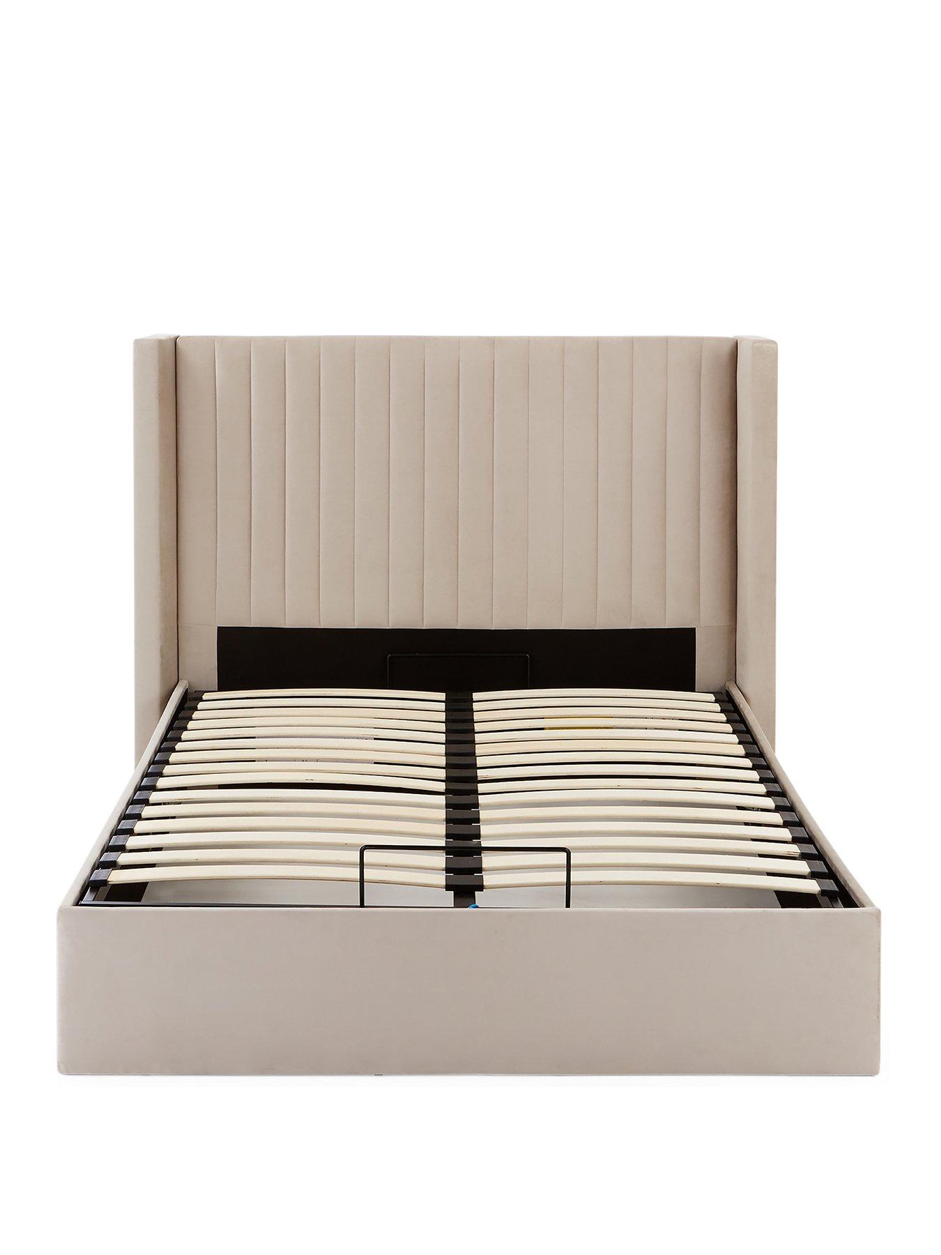 Image 2 of 7 of Very Home Haywood End Lift Up Storage Ottoman Bed with Mattress Options (Buy &amp; SAVE!) - Natural