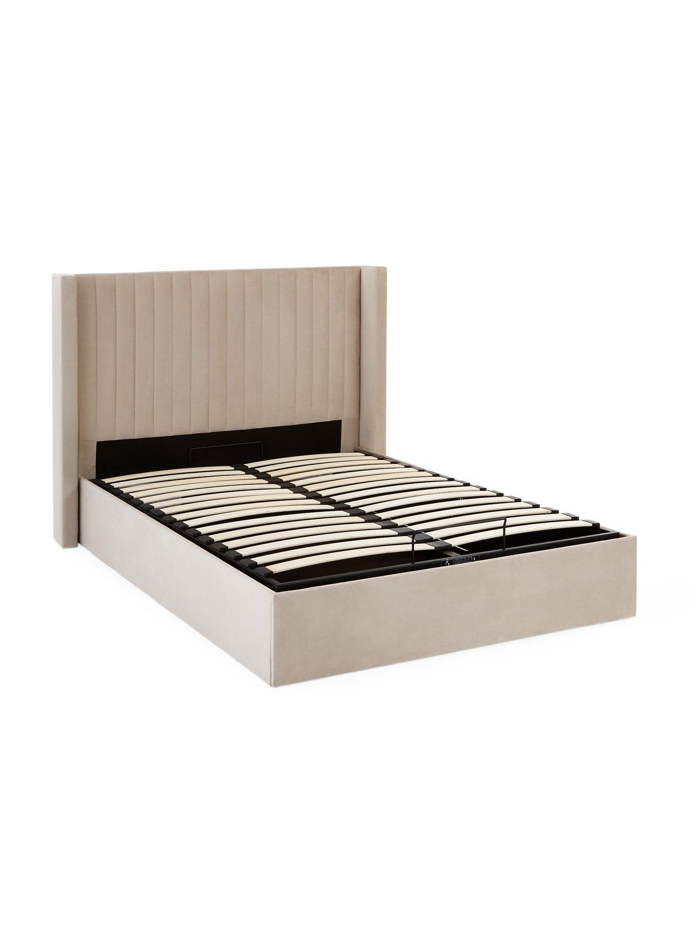 Image 3 of 7 of Very Home Haywood End Lift Up Storage Ottoman Bed with Mattress Options (Buy &amp; SAVE!) - Natural