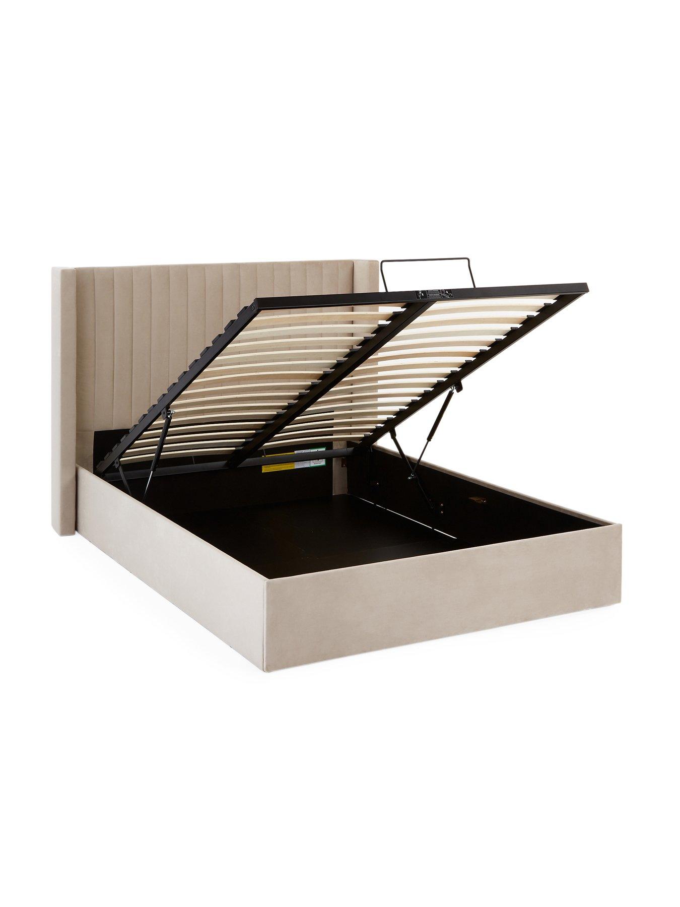 Image 4 of 7 of Very Home Haywood End Lift Up Storage Ottoman Bed with Mattress Options (Buy &amp; SAVE!) - Natural