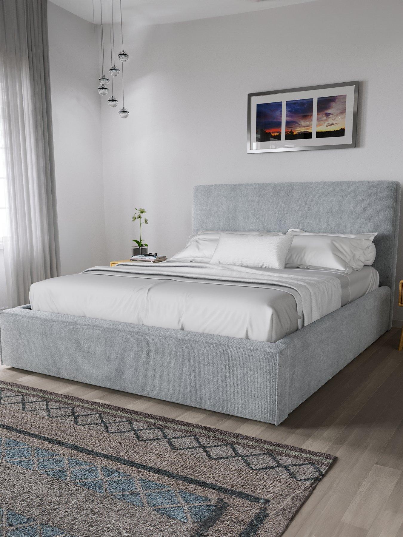 undefined Langley Fabric Bed Frame with Mattress Options (Buy  &  SAVE!) - Grey