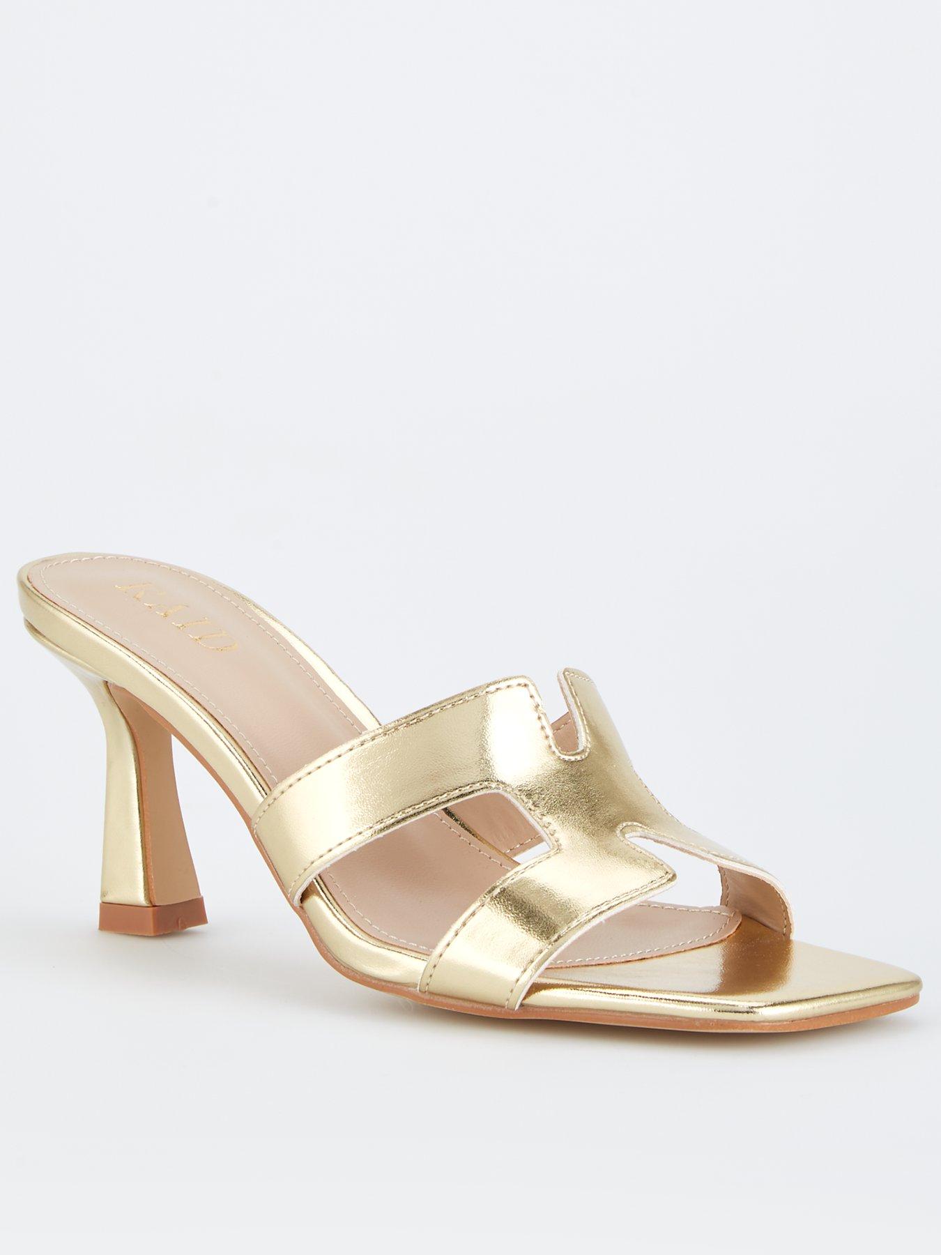 Image 1 of 7 of Raid Zelda Heeled Sandals - Gold