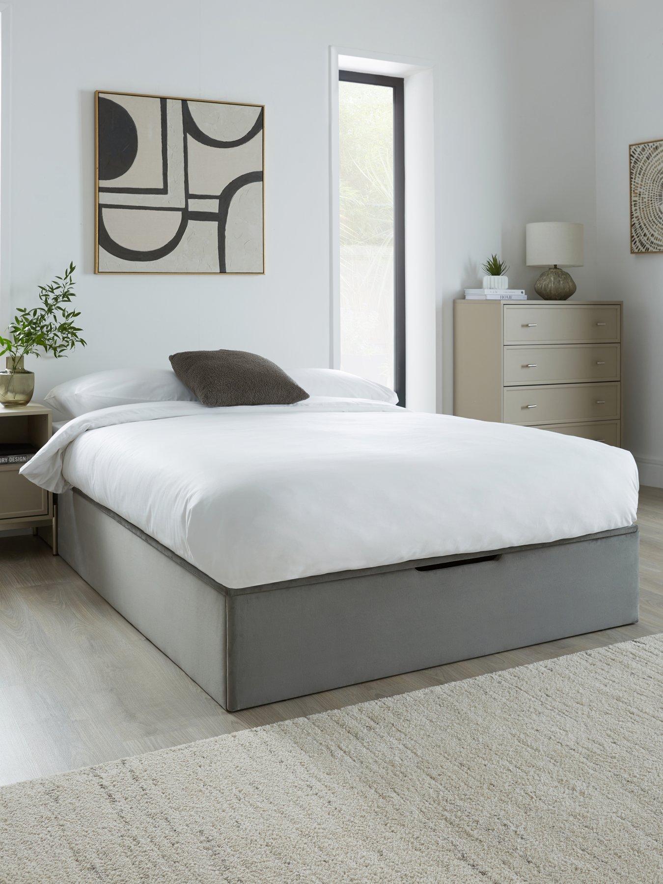 undefined Duncan End Lift Up Storage Ottoman Bed with Mattress Options (Buy  &  SAVE!) - Grey