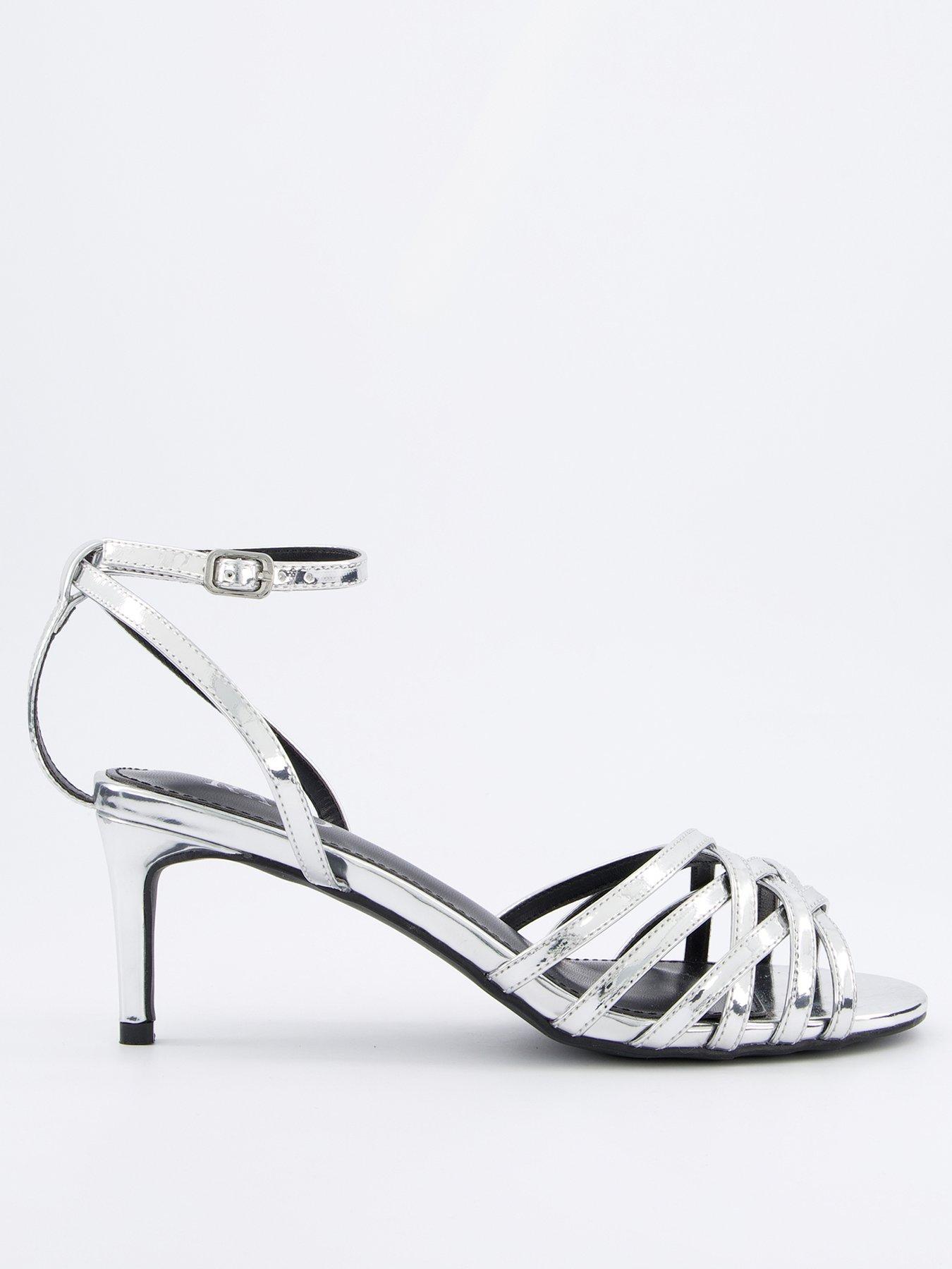 Image 1 of 5 of Raid Analia Heeled Sandals - Silver