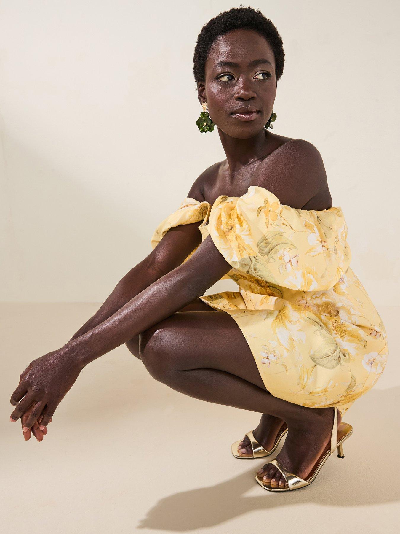 Image 1 of 8 of Raid Dorenna Minimal Heeled Sandals - Gold