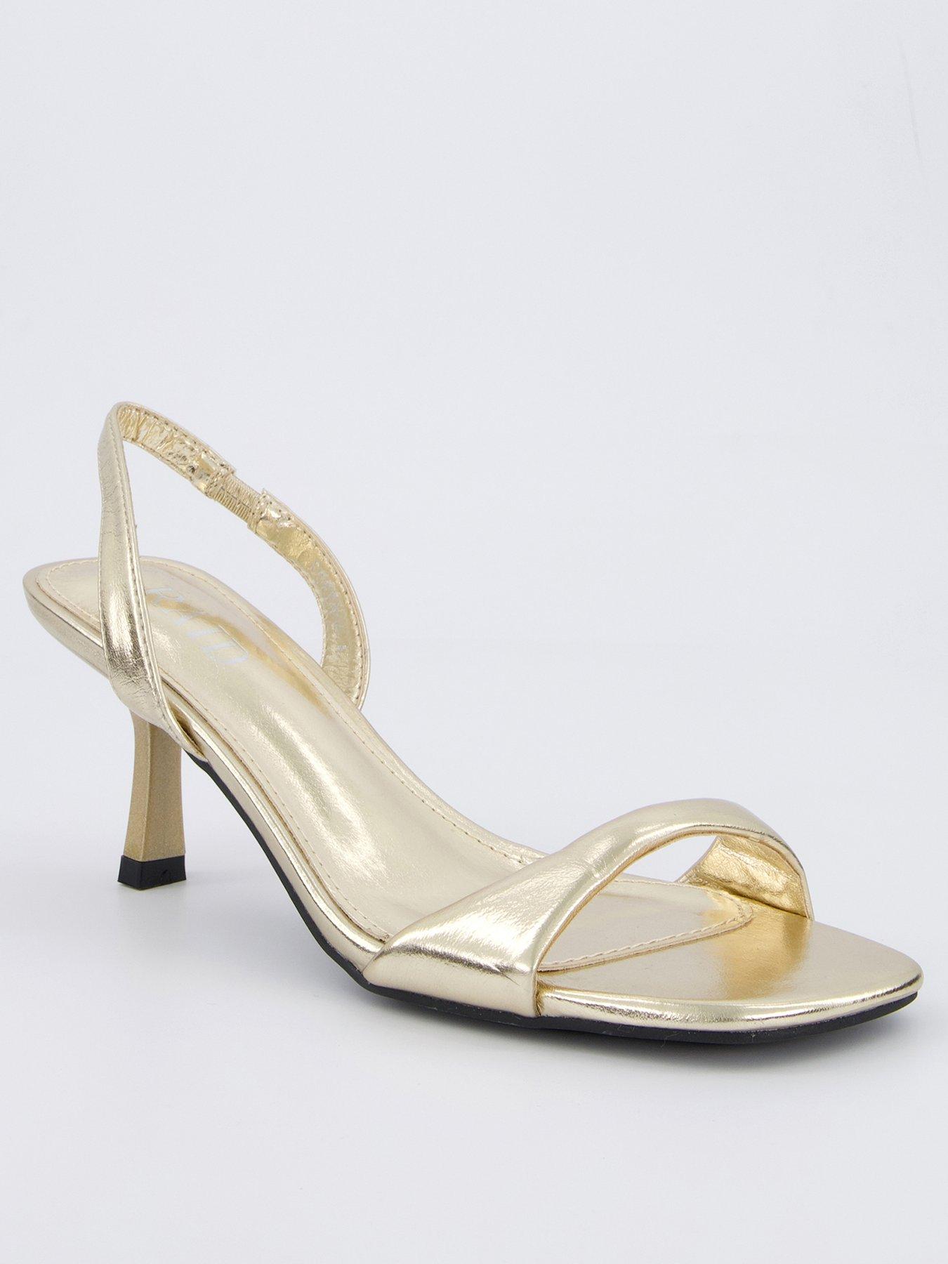 Image 4 of 8 of Raid Dorenna Minimal Heeled Sandals - Gold