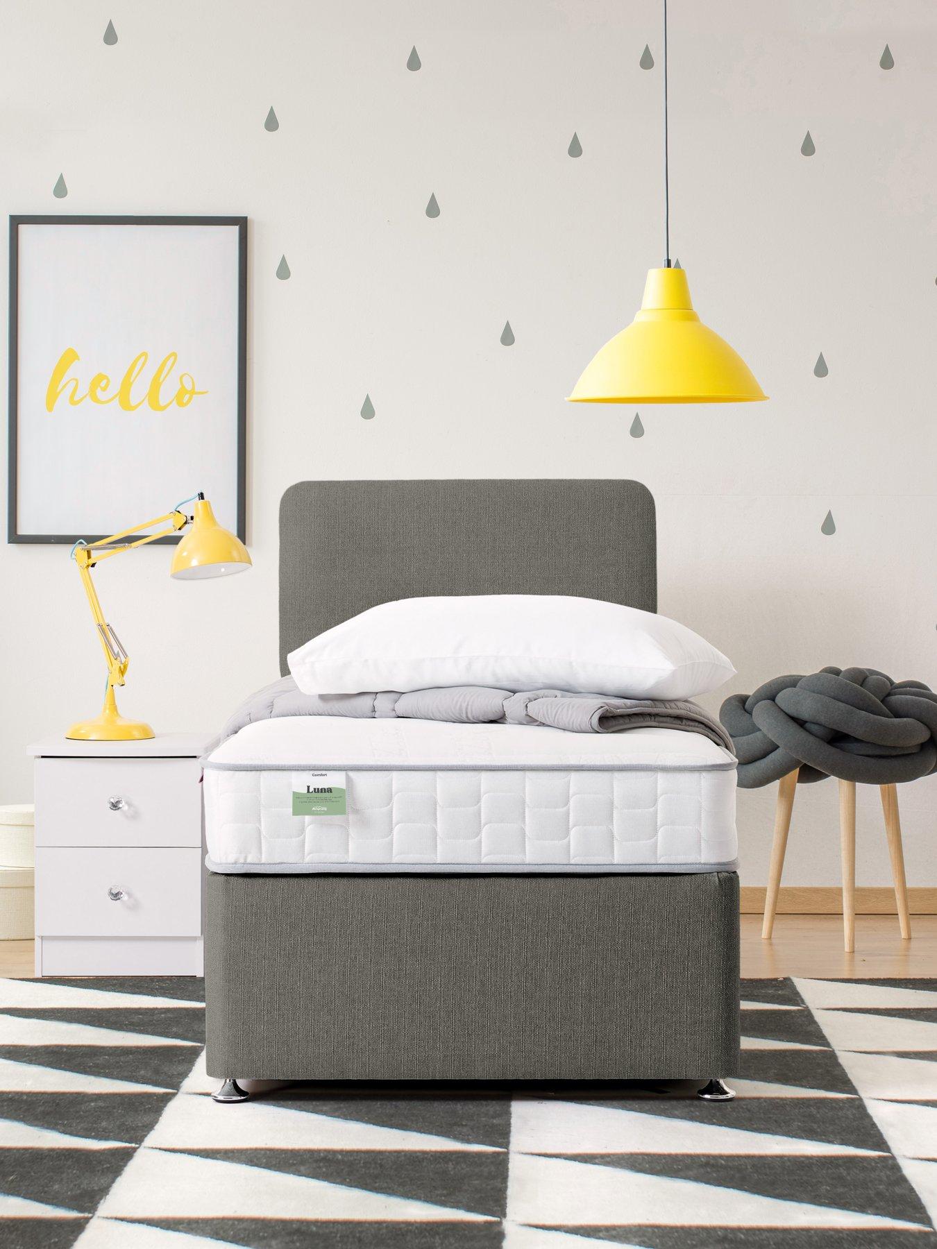 Airsprung Luna Comfort Quilted Children's Divan Bed with Storage Options - Headboard Included - FSC® Certified