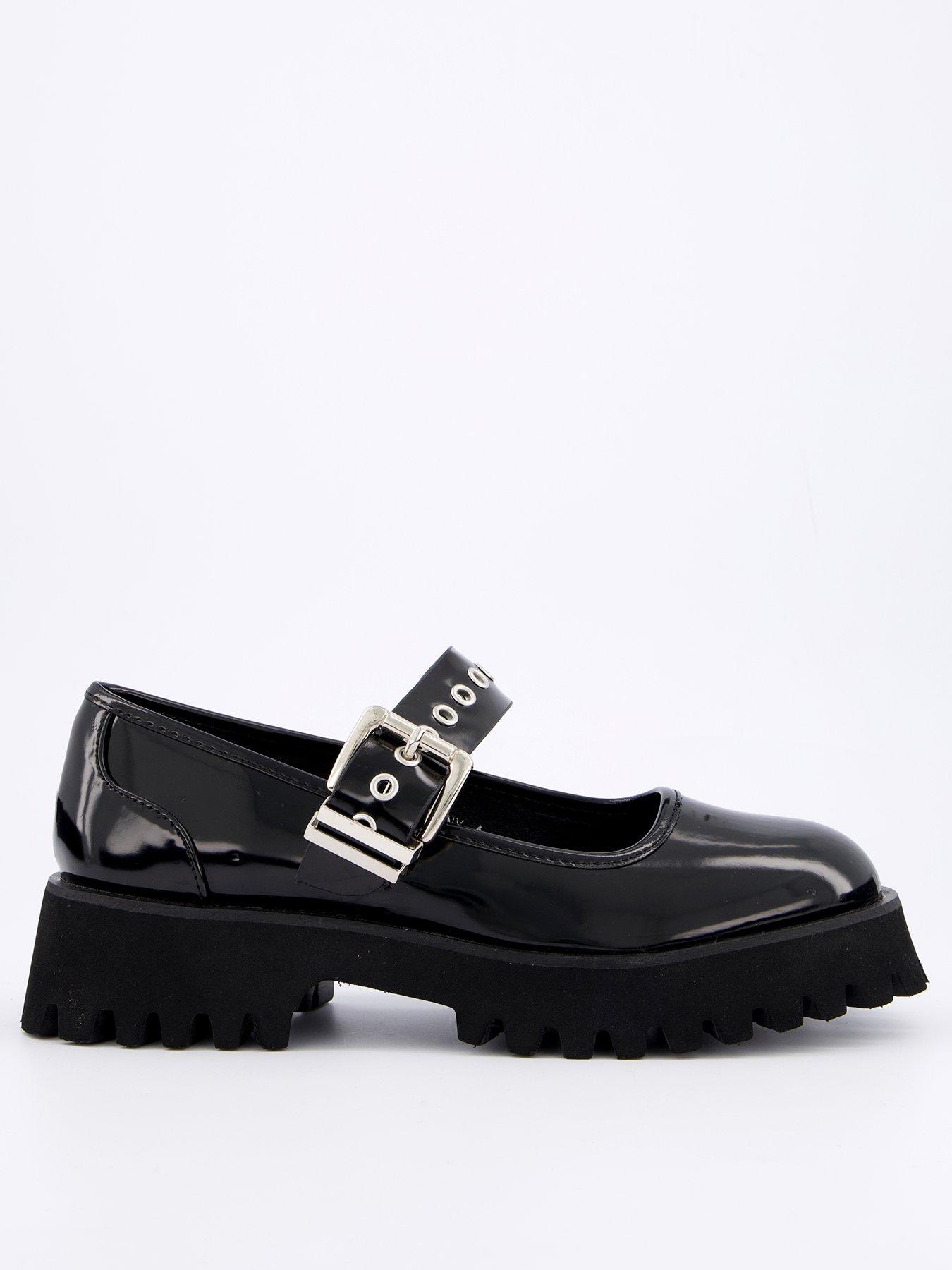 undefined Ailany Chunky Mary Jane Flat Shoes - Black
