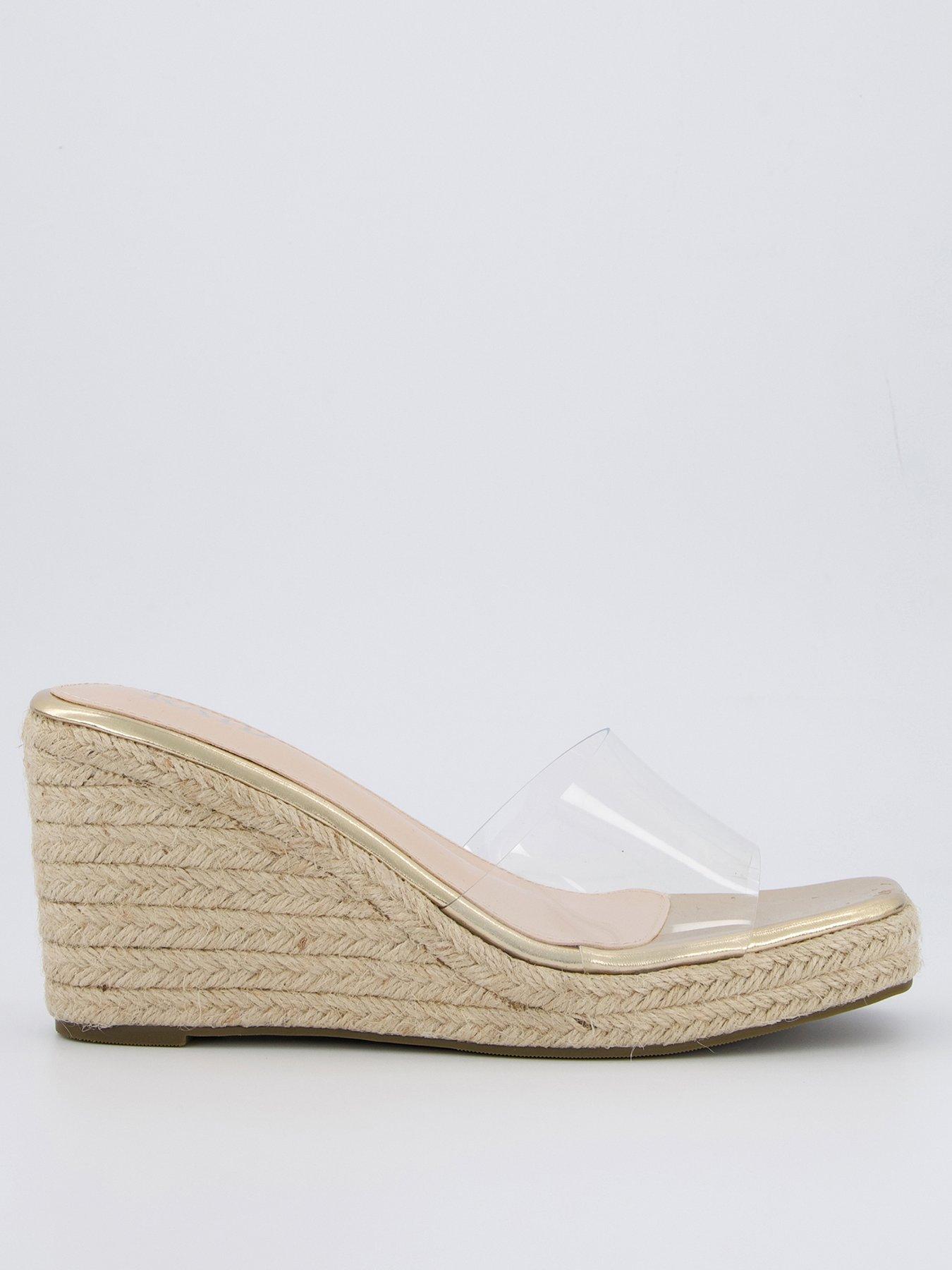 undefined Lexxo Sandals - Wedges - Gold Pu & Clear Perspex