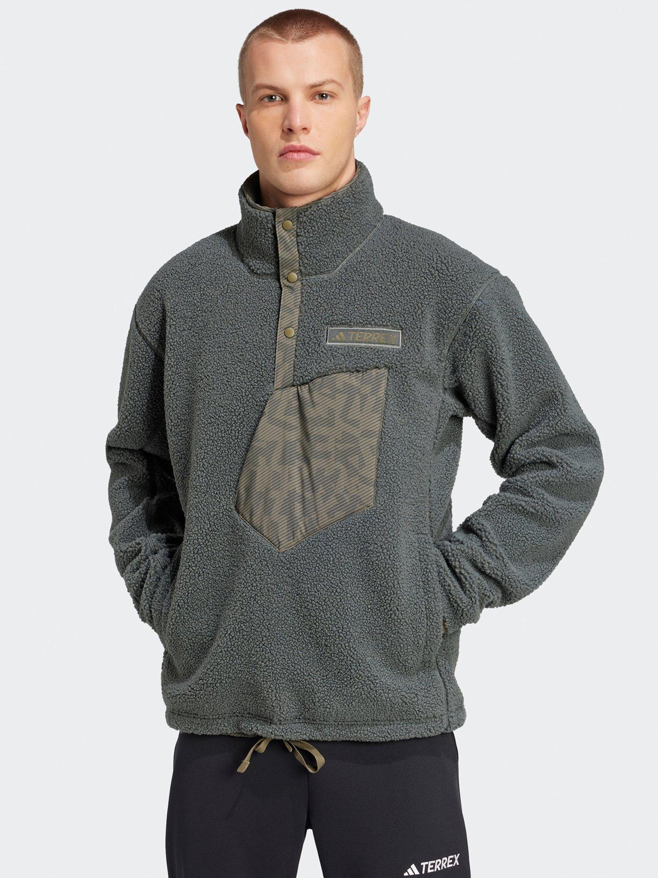 adidas Terrex Mens XPL Pile Snap Fleece - Dark Green