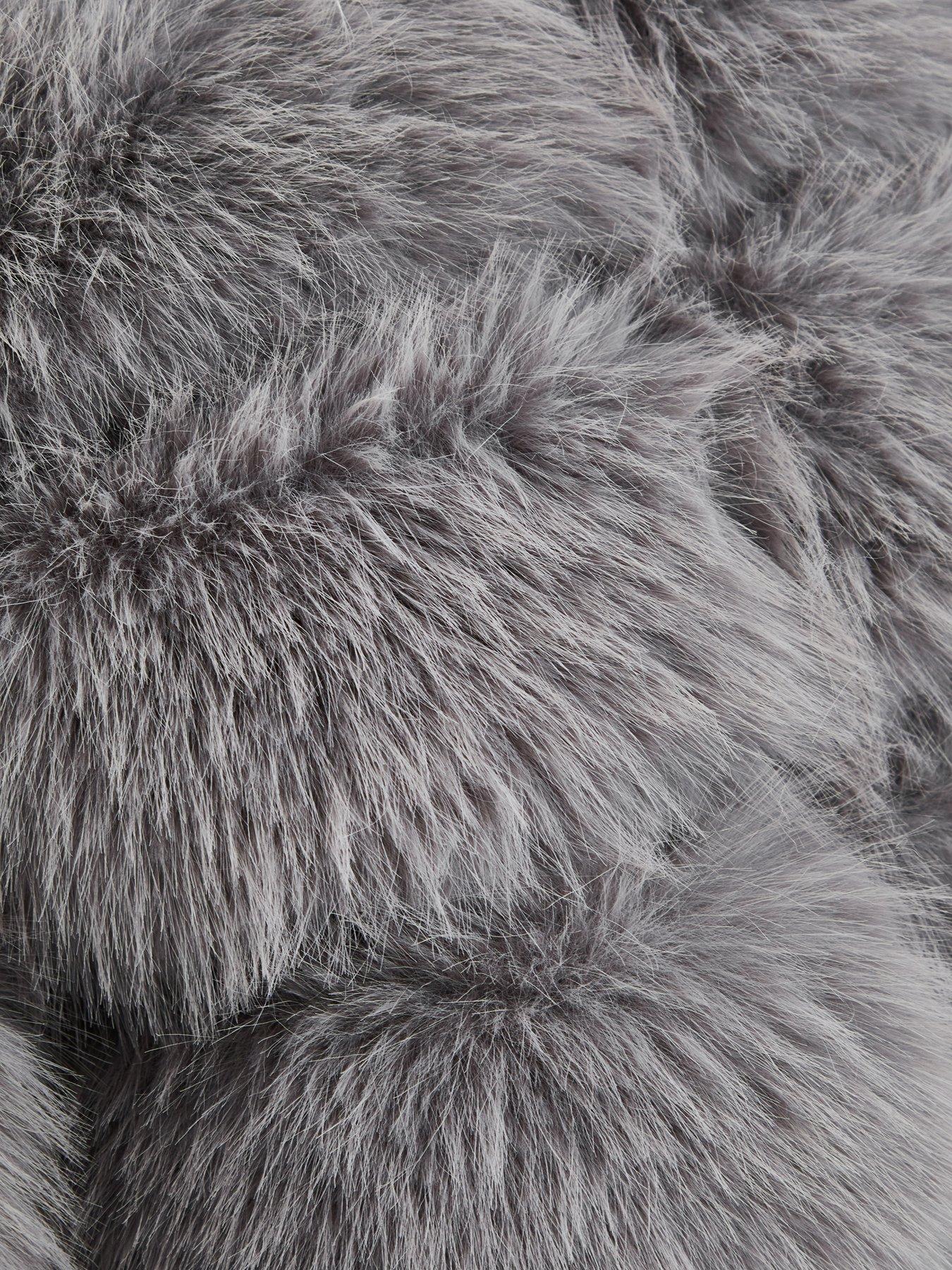 Quiz grey fur coat hotsell