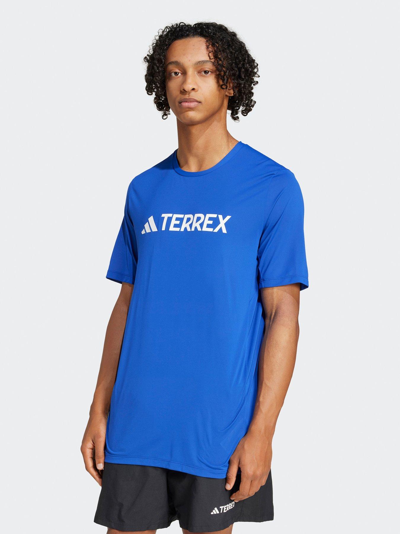 adidas Terrex Men's Mountain Logo Tech Tee - Semi Lucid Blue