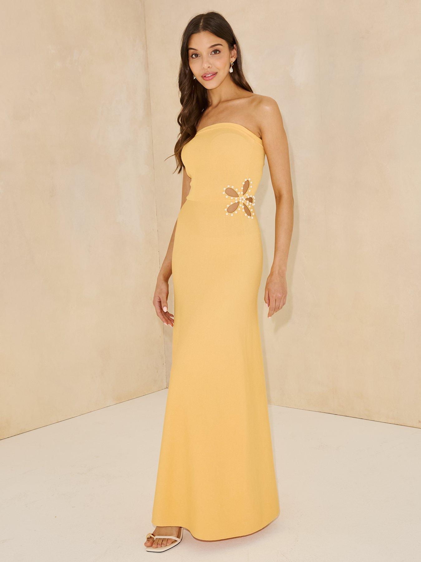strapless open back dress Lola 70s Mini Wrap Dress | Firefly Gold main image 0
