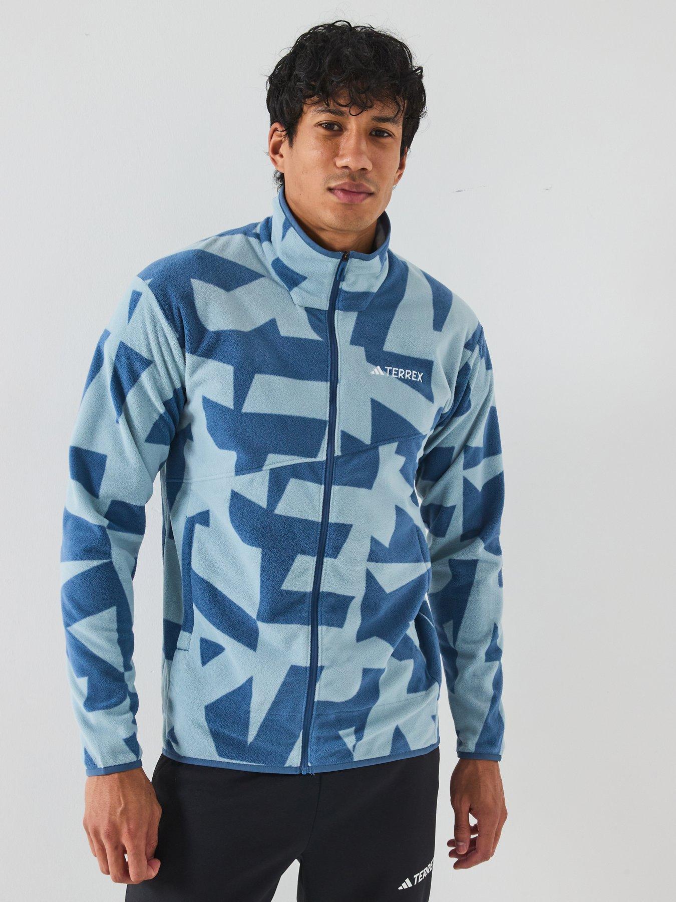 undefined Mens Mountain Printed Full Zip Fleece - Blue Print