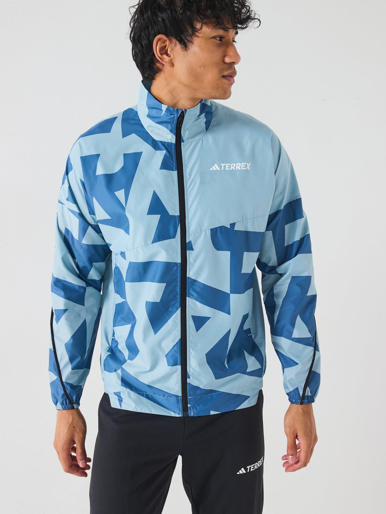 undefined Men's Mountain Print Wind Jacket - Magic Grey/Wonder Steel