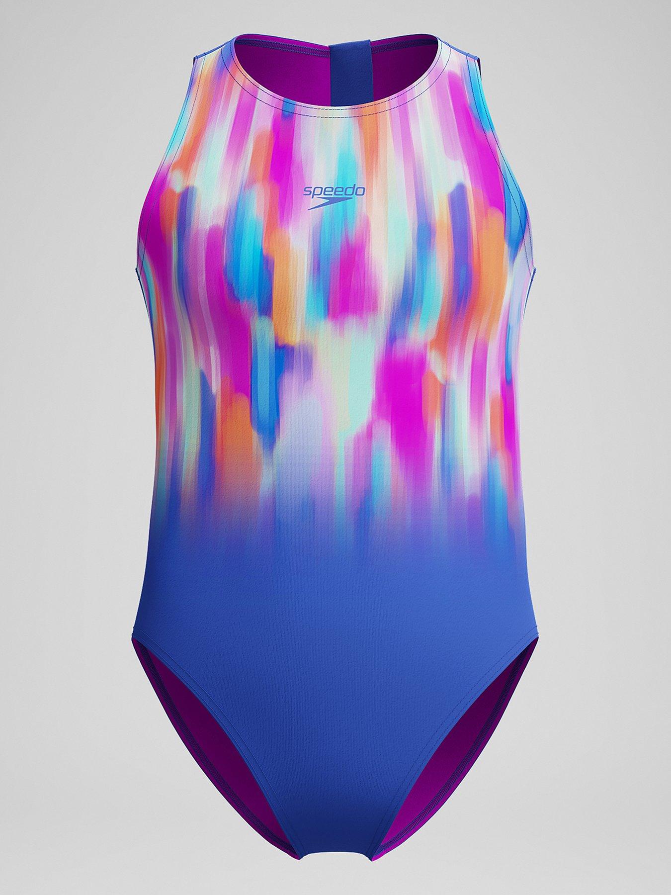 Speedo Girls Printed Hydrasuit Blue/pink Very - Main Image