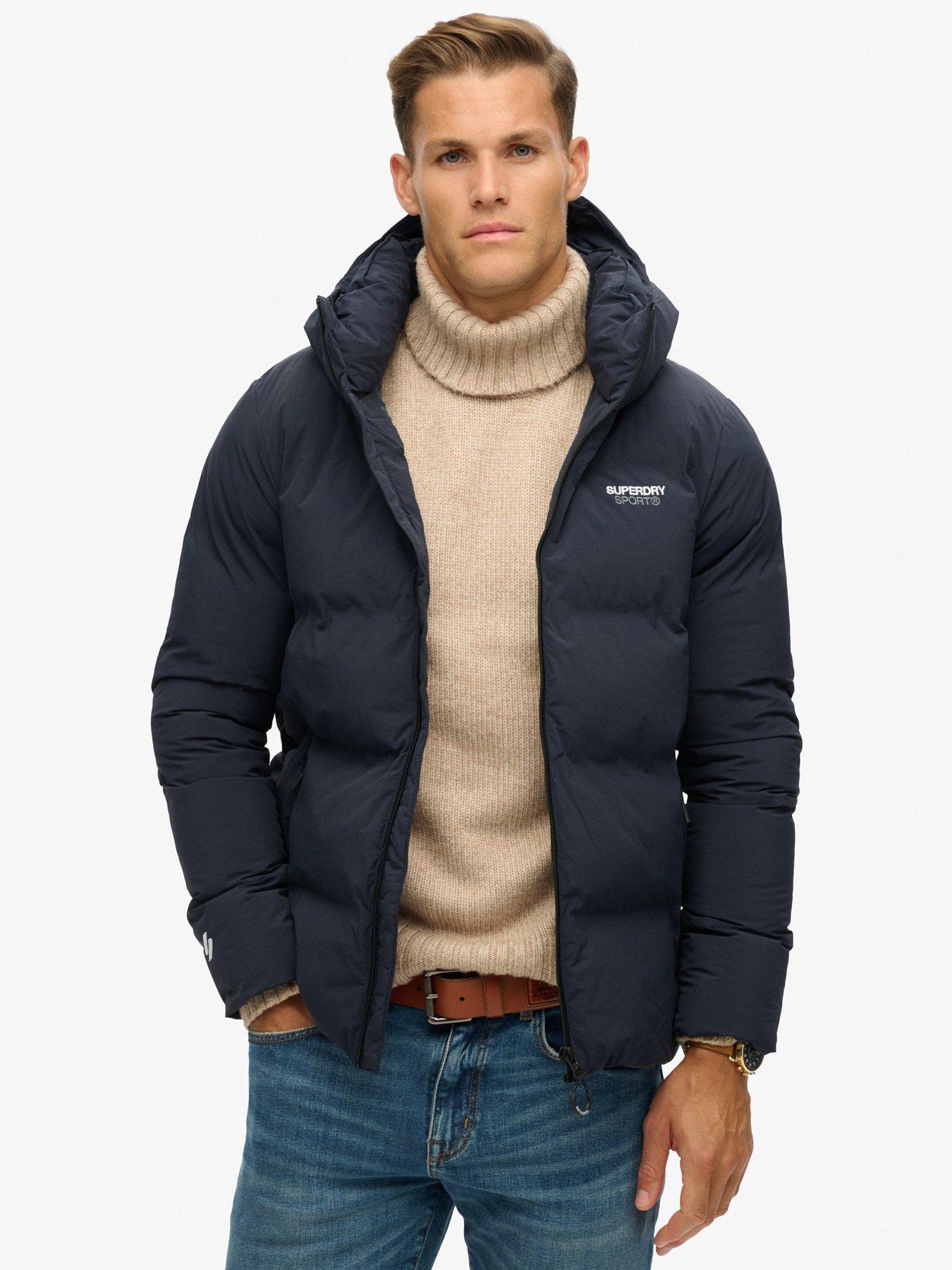 Image 1 of 5 of Superdry Code Hooded Boxy Padded Jacket - Navy