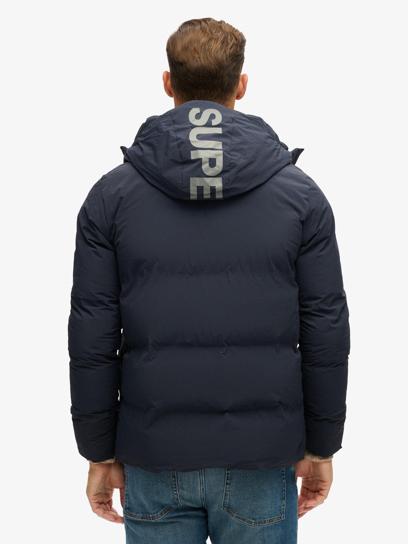 Image 2 of 5 of Superdry Code Hooded Boxy Padded Jacket - Navy