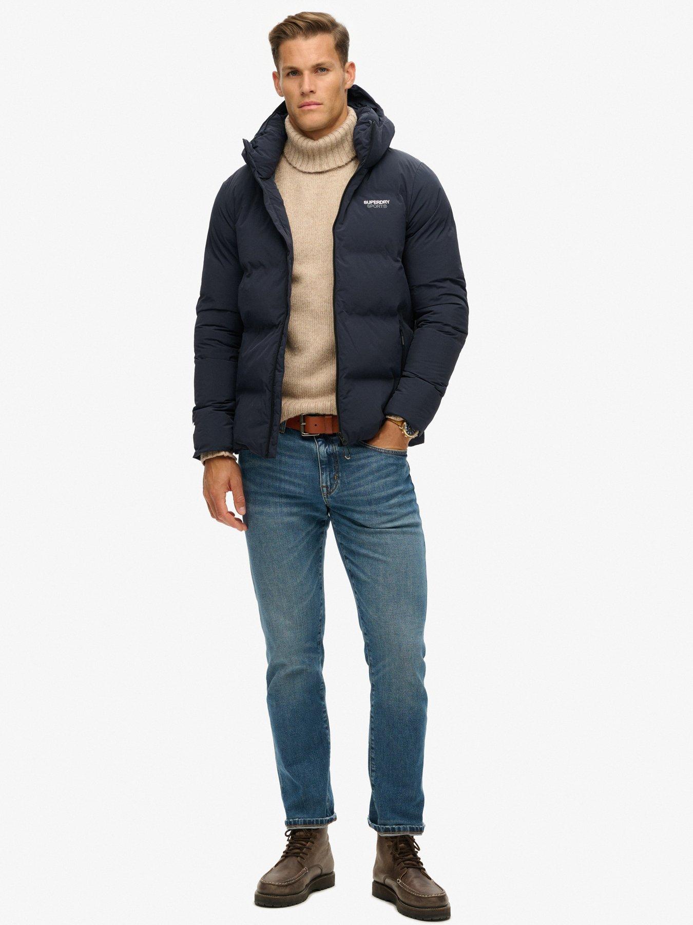 Image 3 of 5 of Superdry Code Hooded Boxy Padded Jacket - Navy