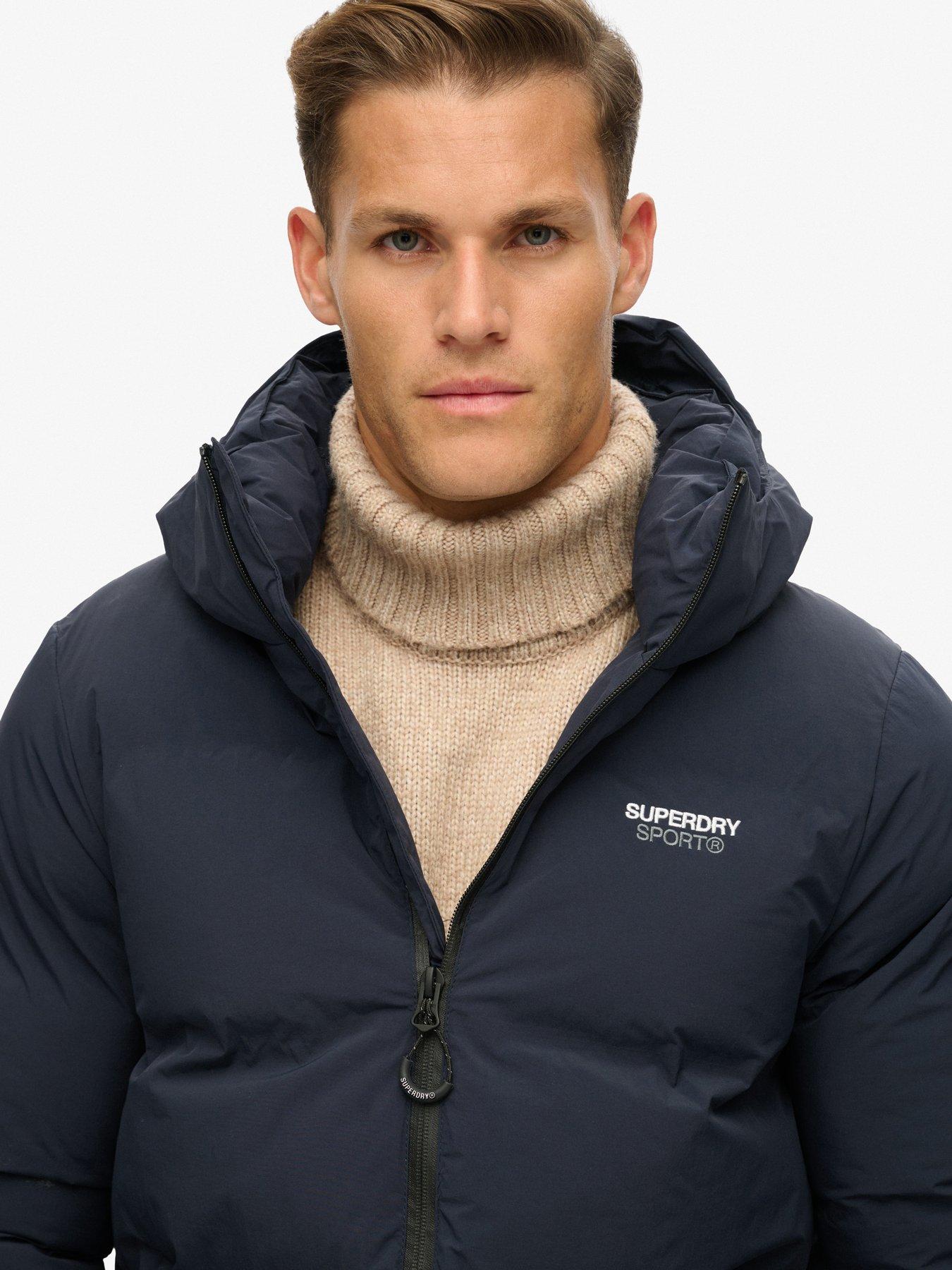 Image 4 of 5 of Superdry Code Hooded Boxy Padded Jacket - Navy