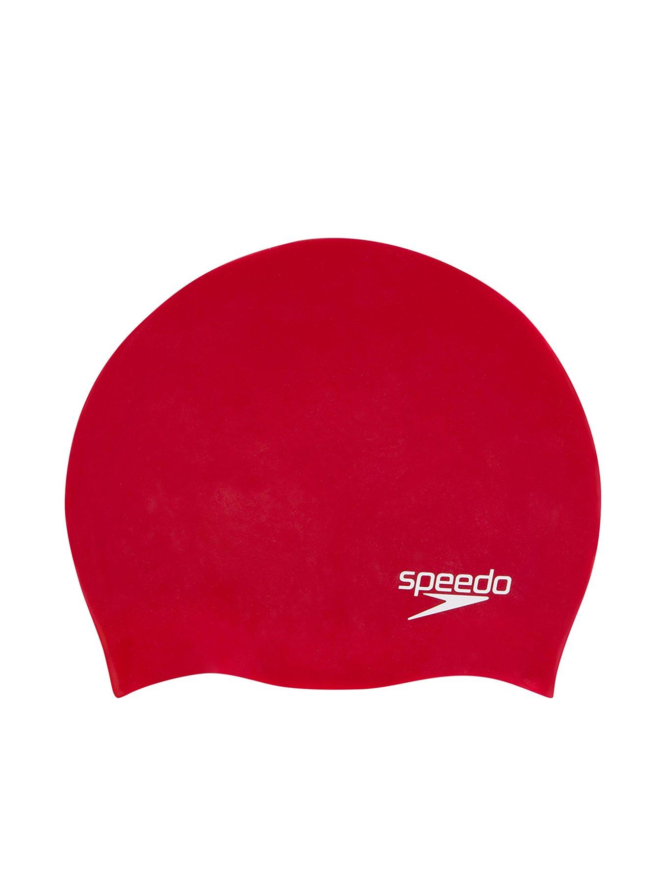 undefined Plain Moulded Silicone Junior Swimming Cap - Red