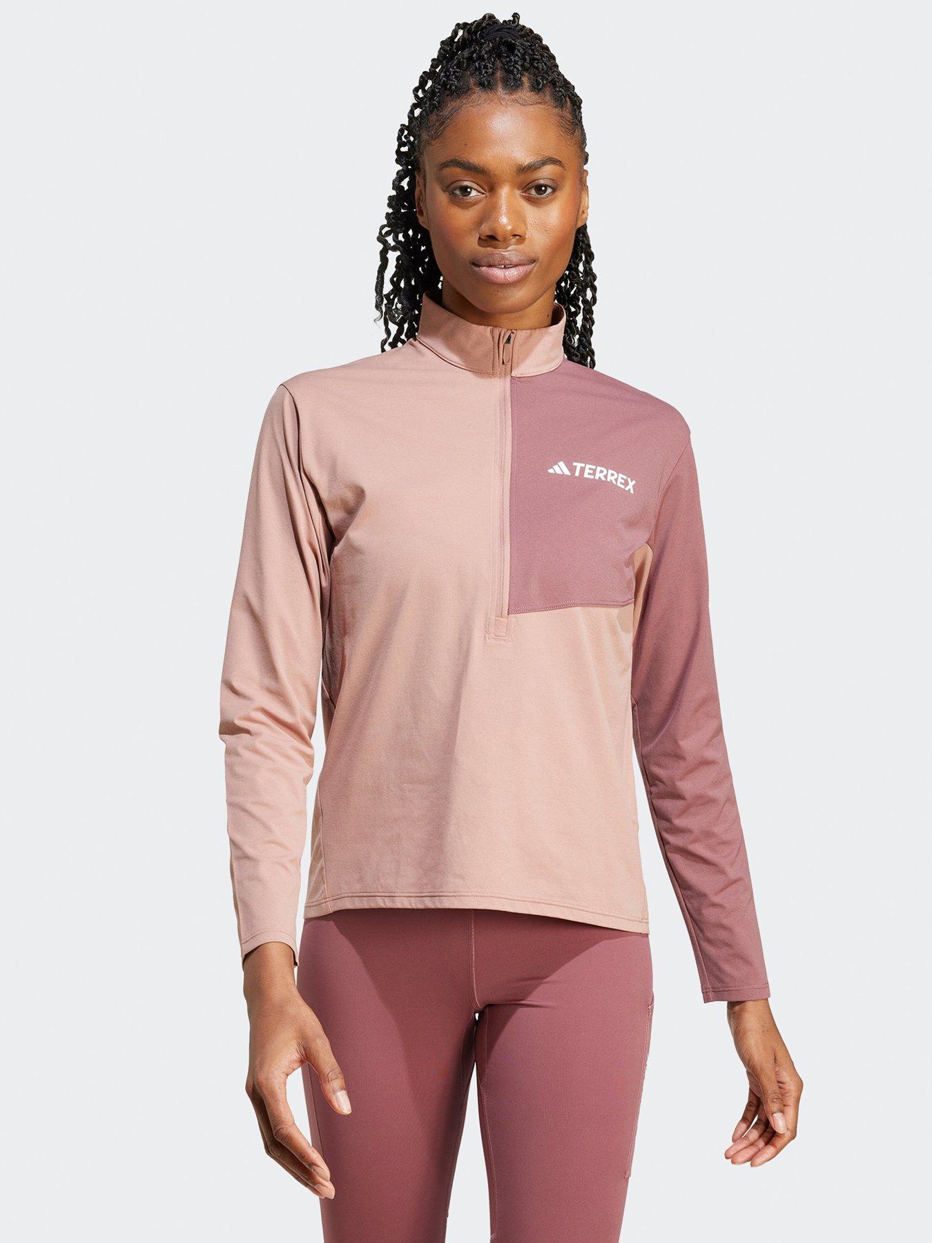 Image 1 of 5 of adidas Terrex Women's Mountain Half Zip Long Sleeve Tee - Pink