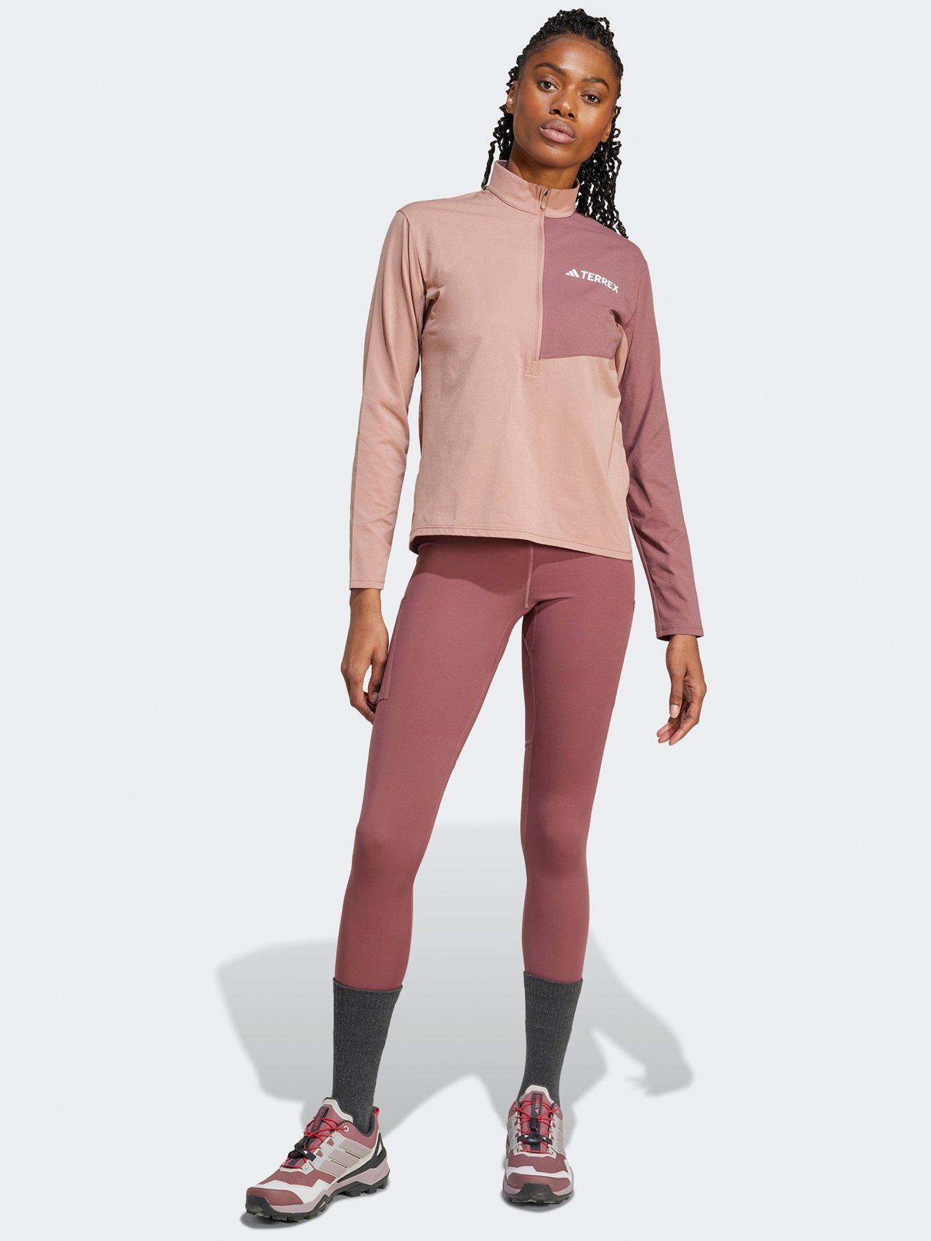 Image 3 of 5 of adidas Terrex Women's Mountain Half Zip Long Sleeve Tee - Pink