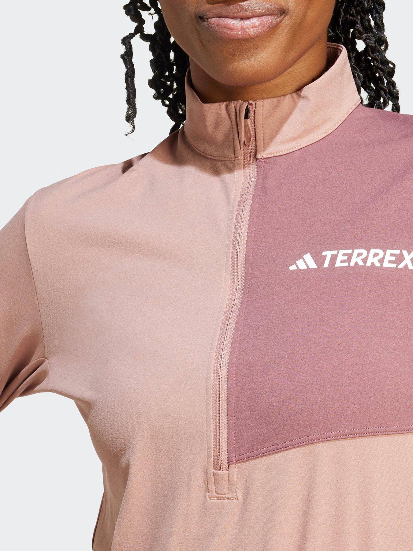 Image 4 of 5 of adidas Terrex Women's Mountain Half Zip Long Sleeve Tee - Pink