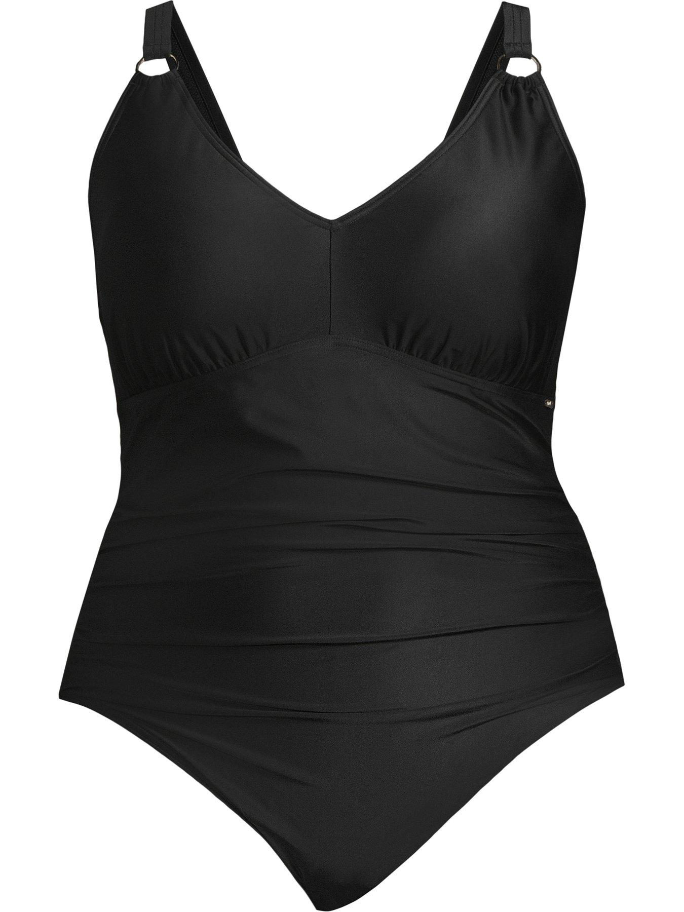 Image 5 of 5 of Speedo Womens Plus Size Shaping V Neck 1 Piece - Black