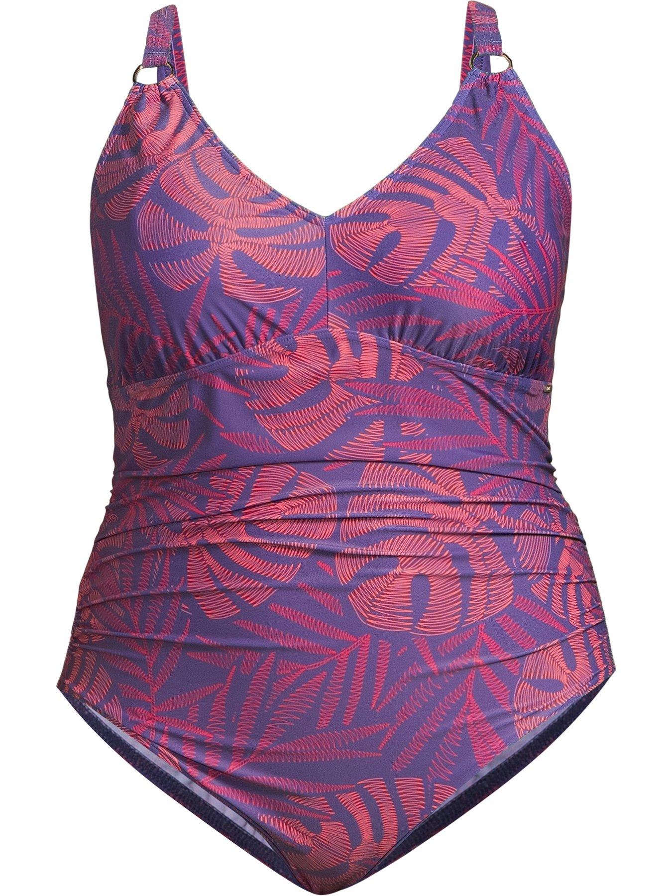 Image 5 of 5 of Speedo Womens Plus Size Shaping Printed V Neck 1 Piece - Hapuna
